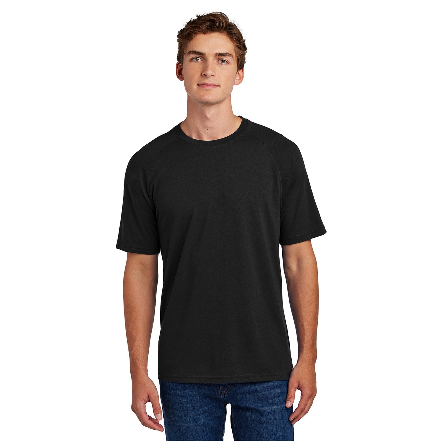 Black T-Shirts - Sport-Tek - Comfortable Raglan Style