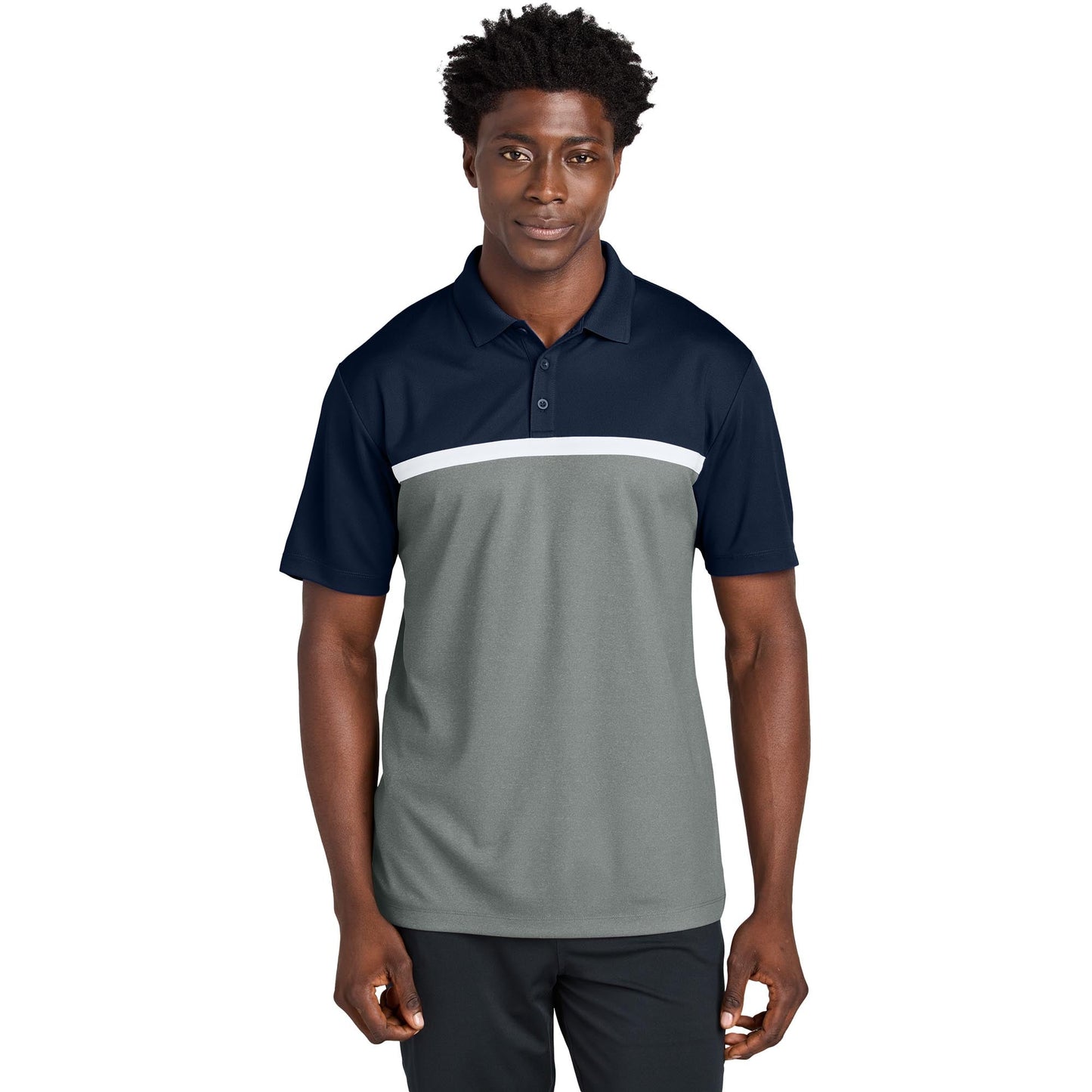Black/Gray Concrete Heather Polo Shirt - Sport-Tek - Stylish
