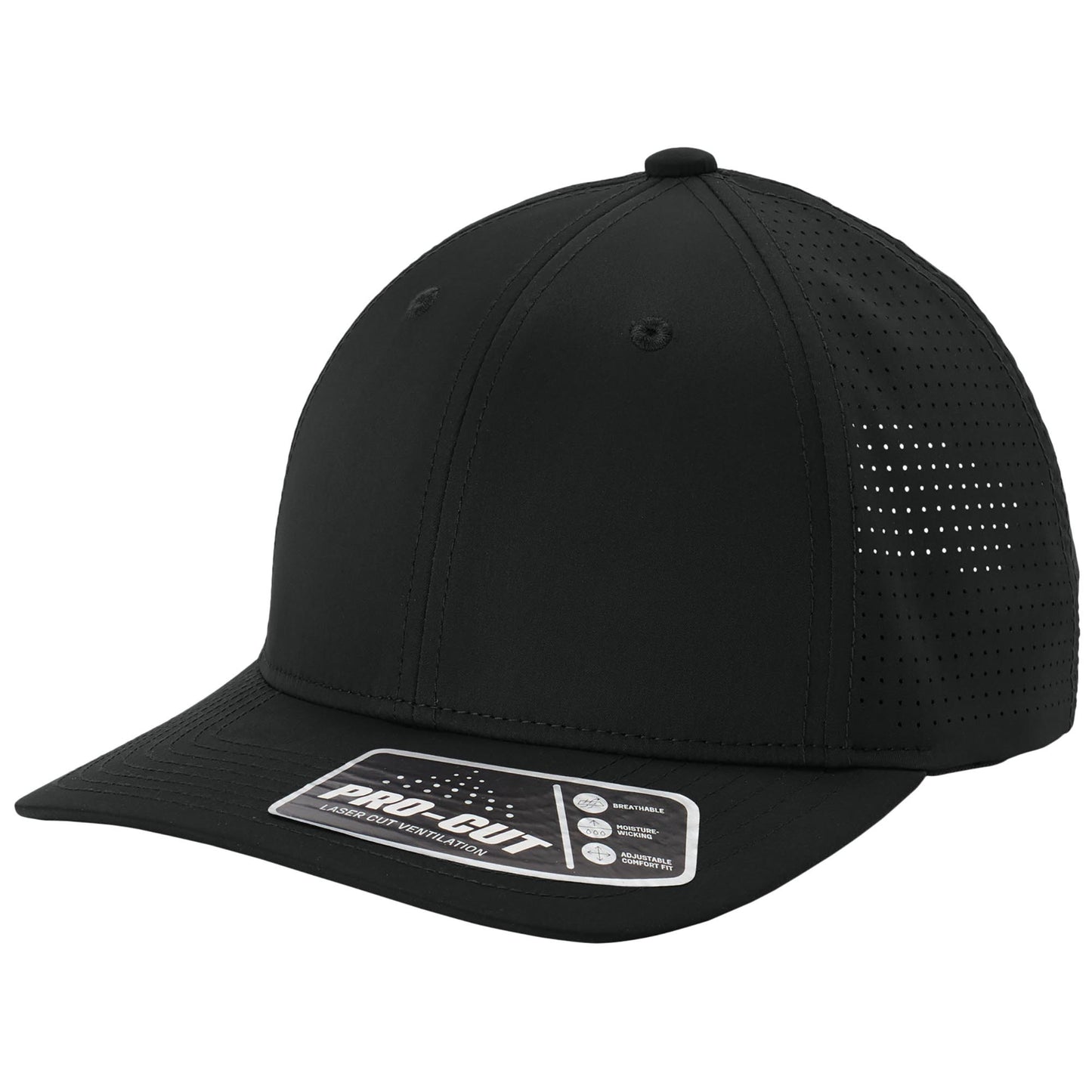 Black Ball Caps - Sport-Tek - Moisture-Wicking Fit