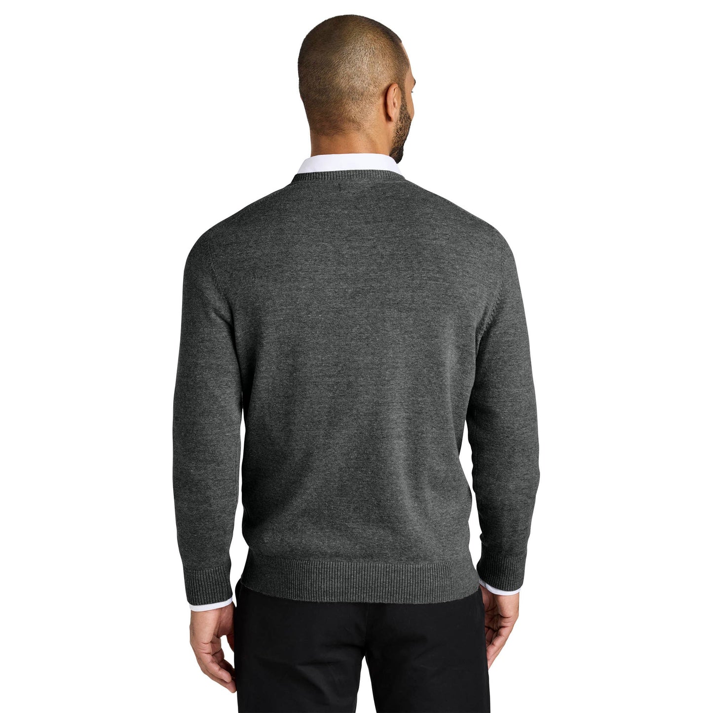 Charcoal Heather Sweaters - Port Authority - V-Neck Design