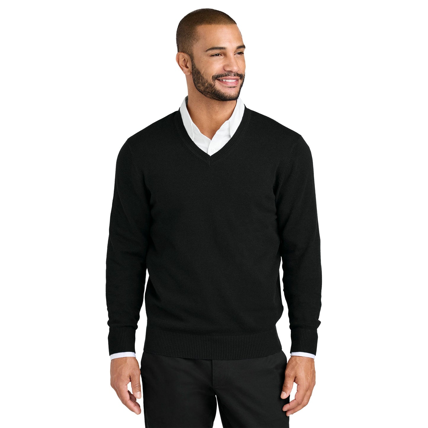 Charcoal Heather Sweaters - Port Authority - V-Neck Design