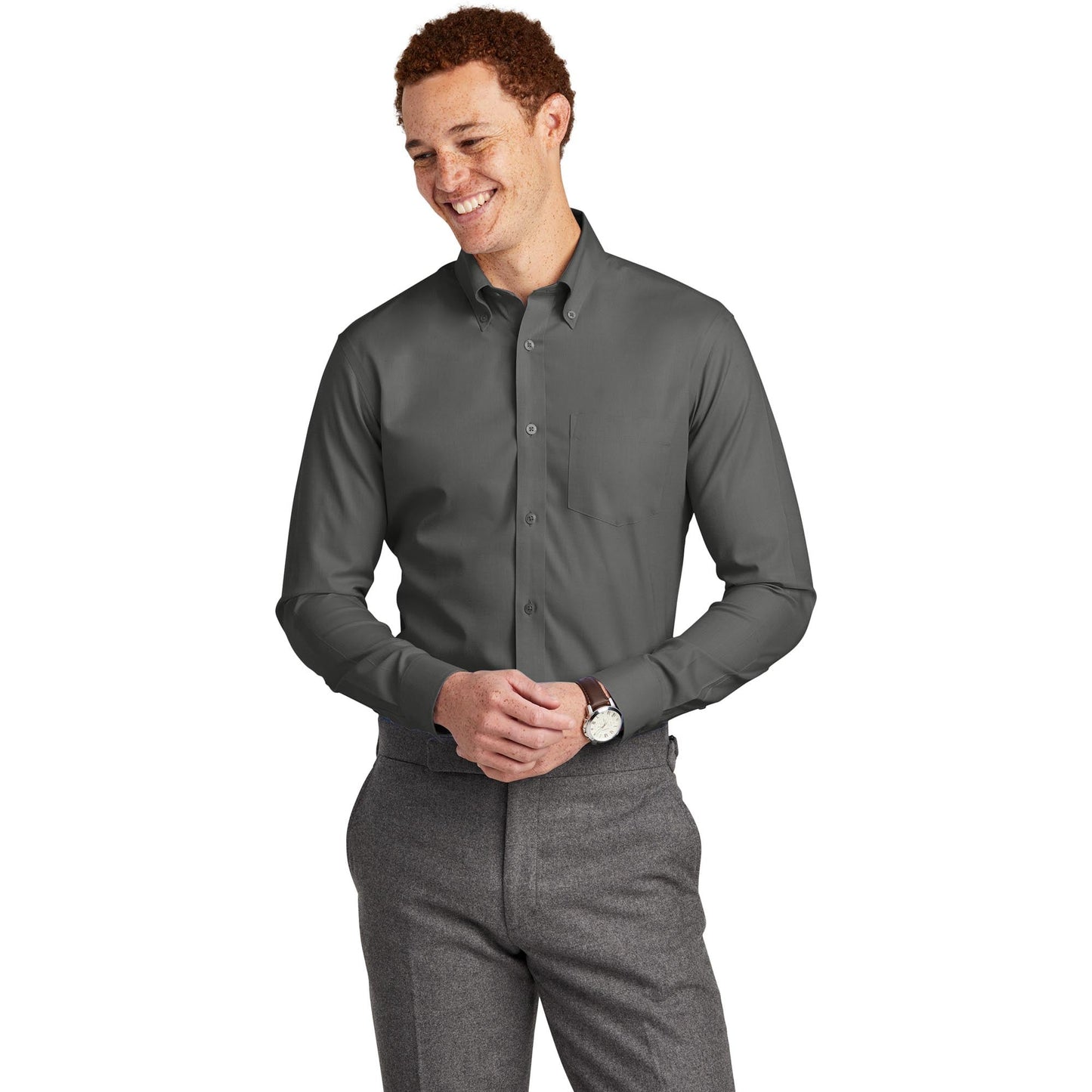 Deep Black Button Up Shirt - Brooks Brothers - Wrinkle-Free