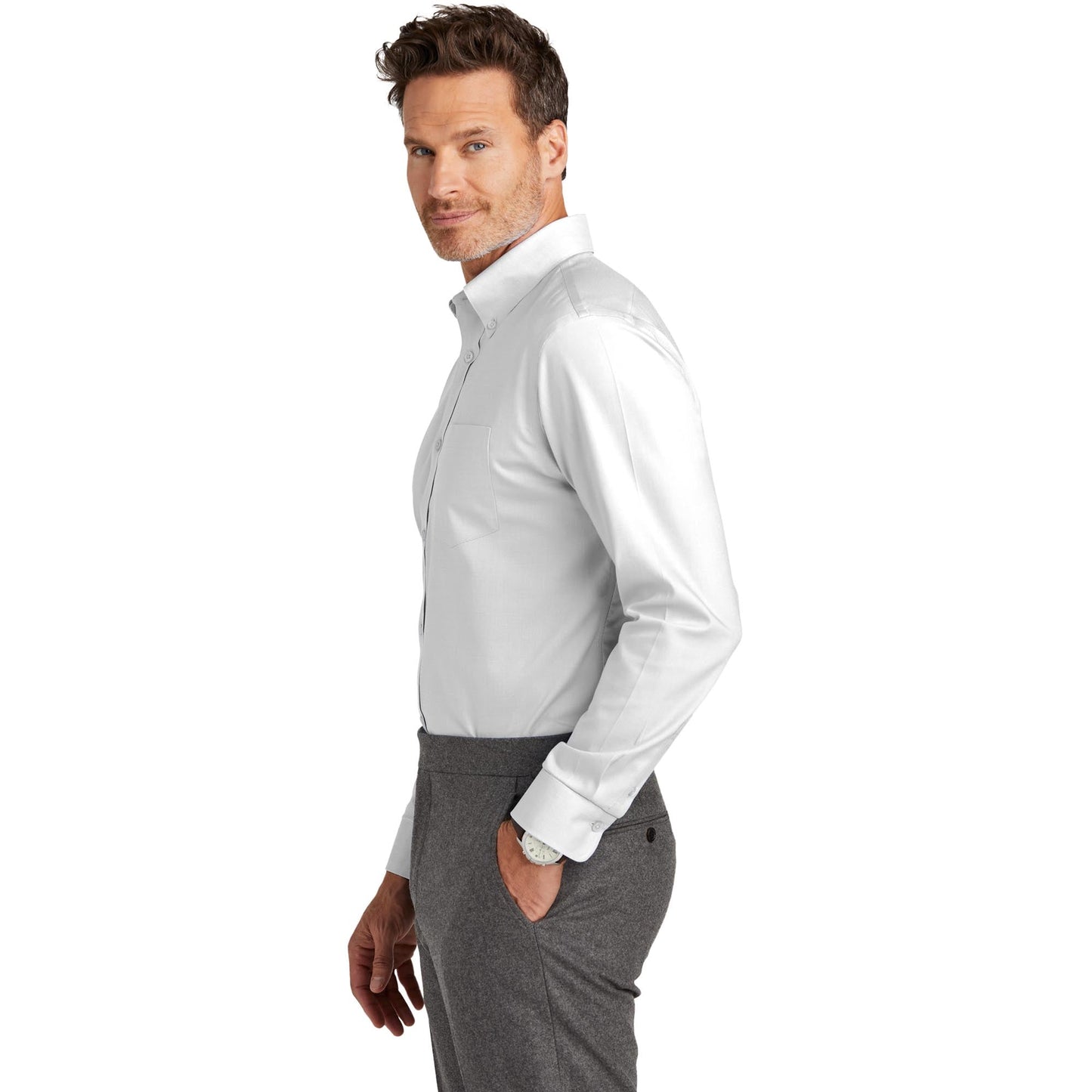 Deep Black Button Up Shirt - Brooks Brothers - Wrinkle-Free