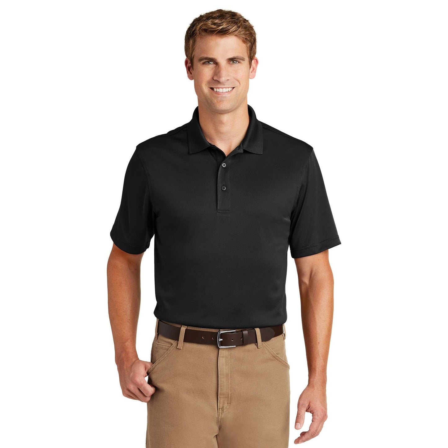 Black Polo Shirt - Cornerstone - Snag-Proof Polyester