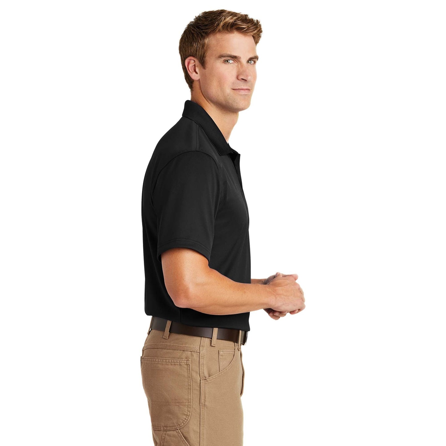 Black Polo Shirt - Cornerstone - Snag-Proof Polyester