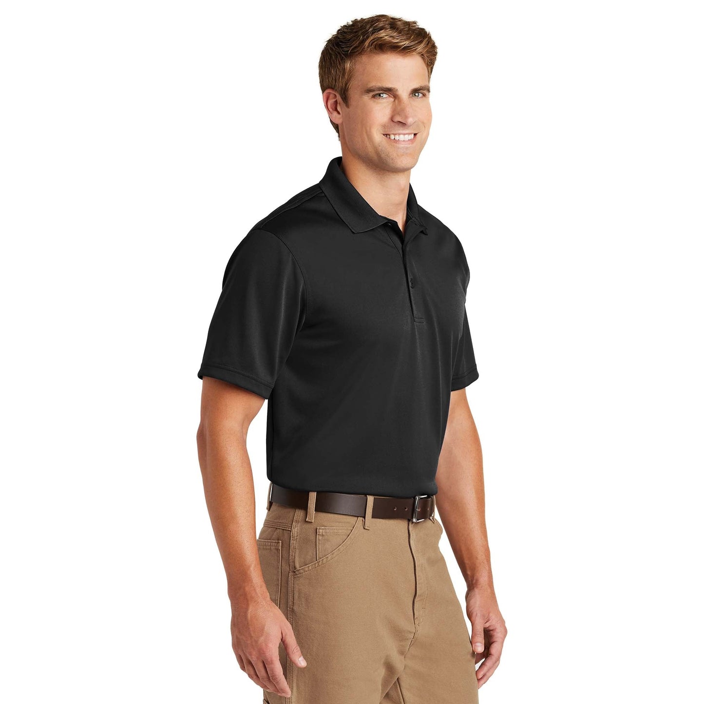 Black Polo Shirt - Cornerstone - Snag-Proof Polyester