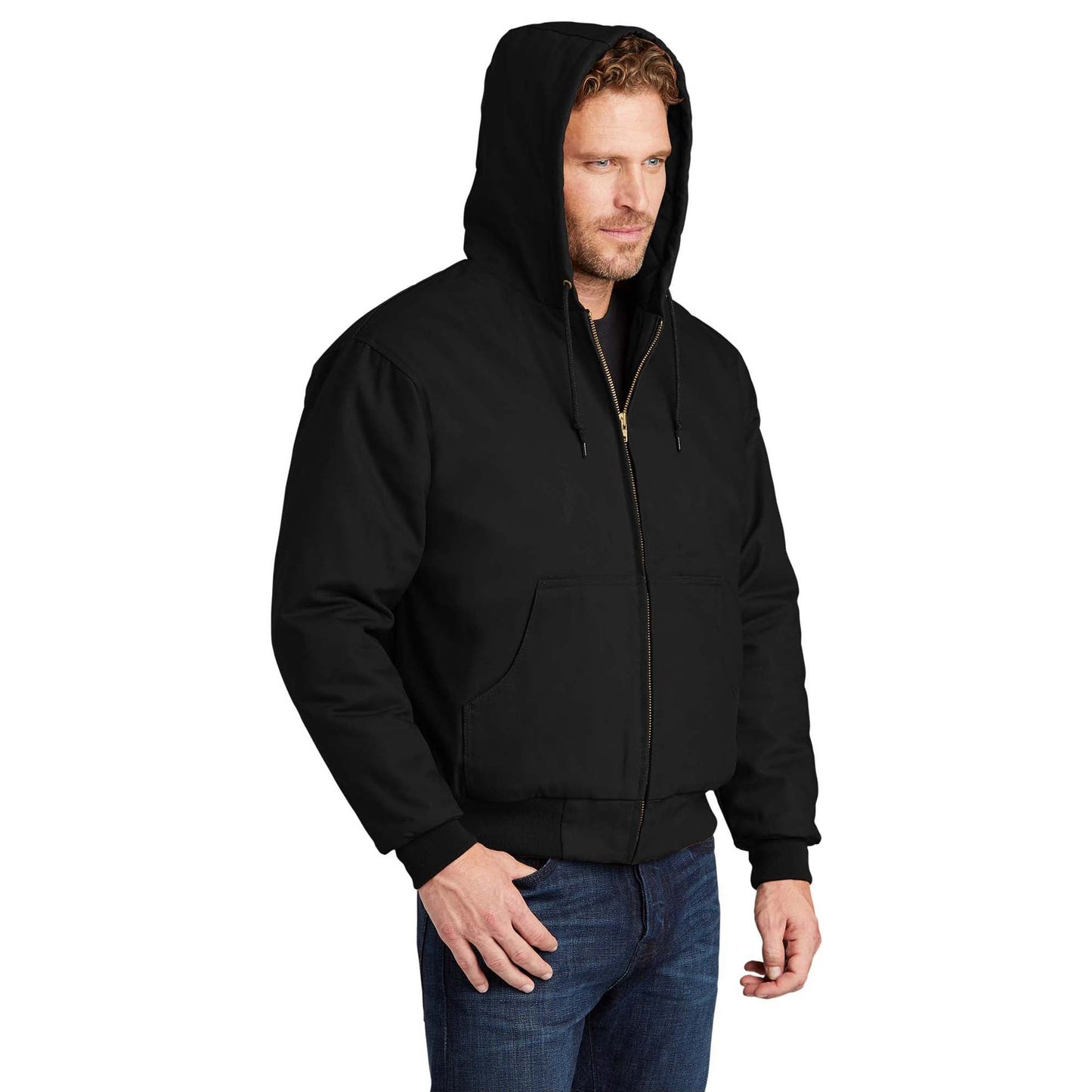 Black Jackets - Cornerstone - Tough Hooded Work Jacket - Durable Design