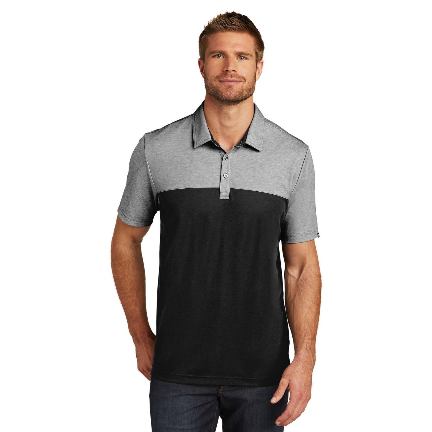 Black Heather Polo Shirt - TravisMathew - Colorblocked Design
