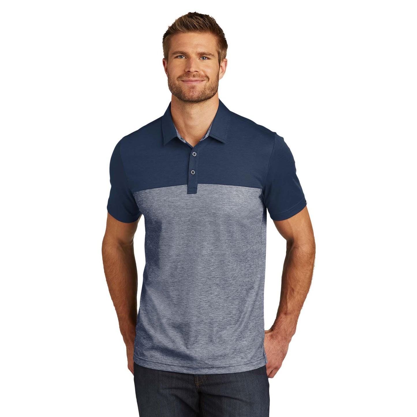 Black Heather Polo Shirt - TravisMathew - Colorblocked Design