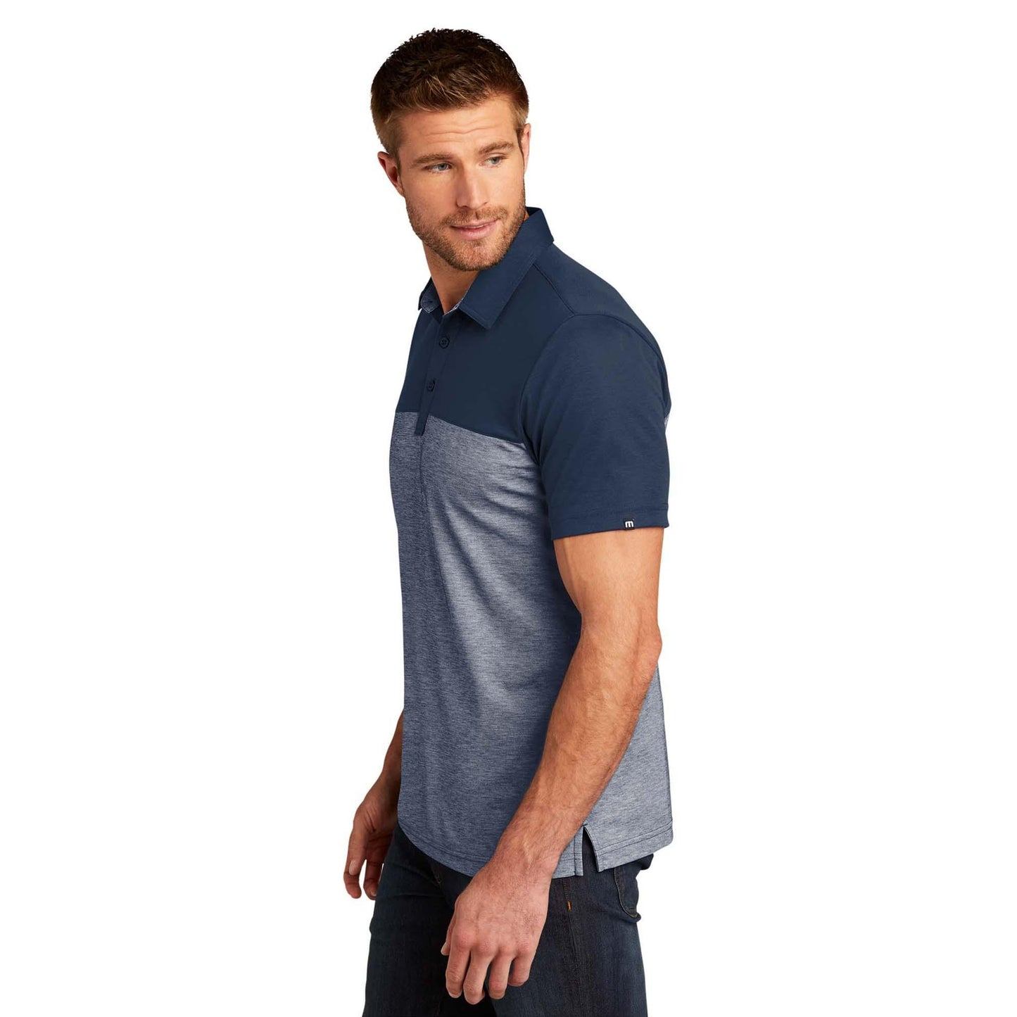 Black Heather Polo Shirt - TravisMathew - Colorblocked Design