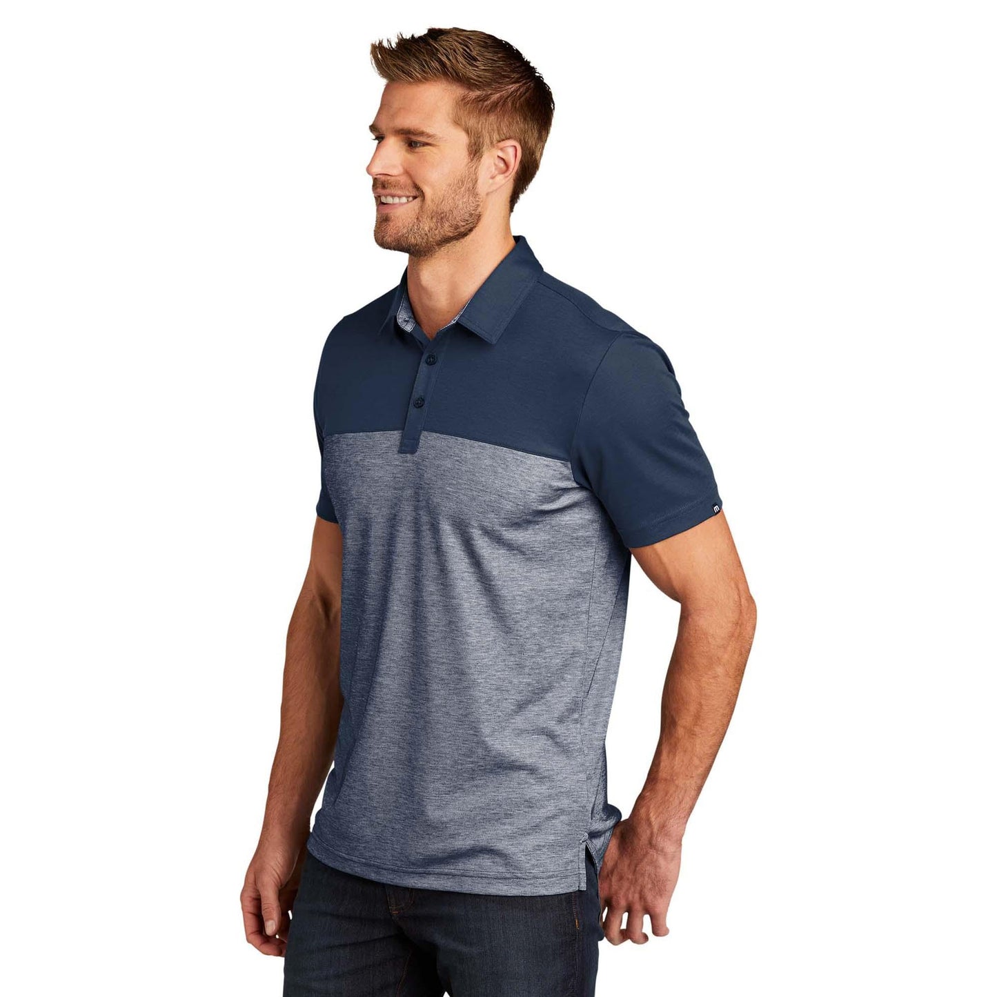 Black Heather Polo Shirt - TravisMathew - Colorblocked Design