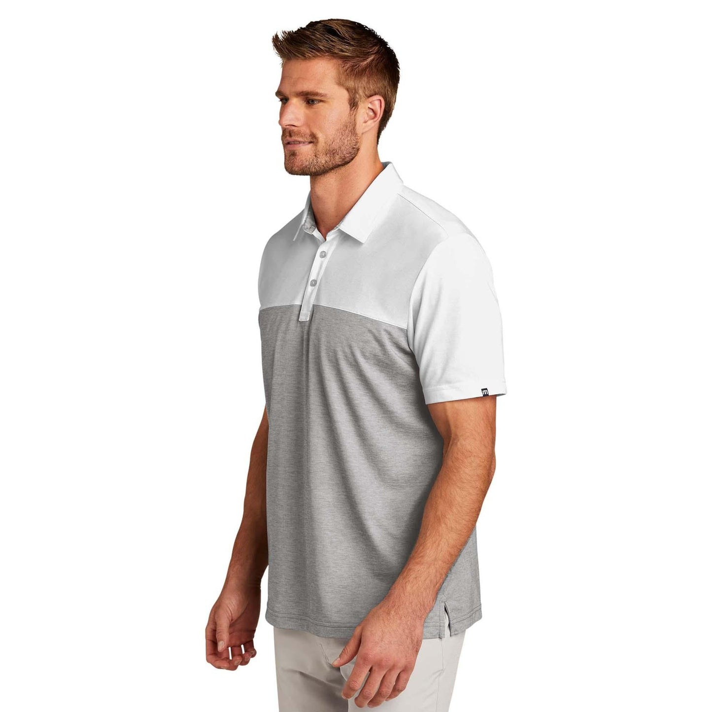 Black Heather Polo Shirt - TravisMathew - Colorblocked Design