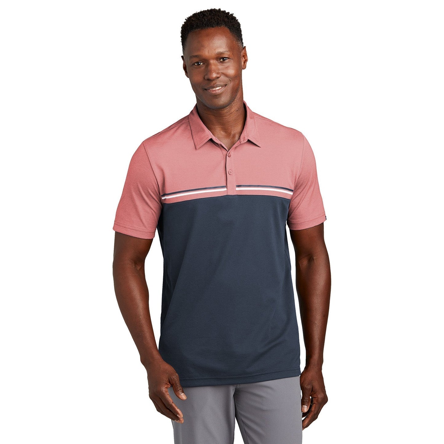 Black/Dark Grey Heather Polo - TravisMathew - Colorblocked