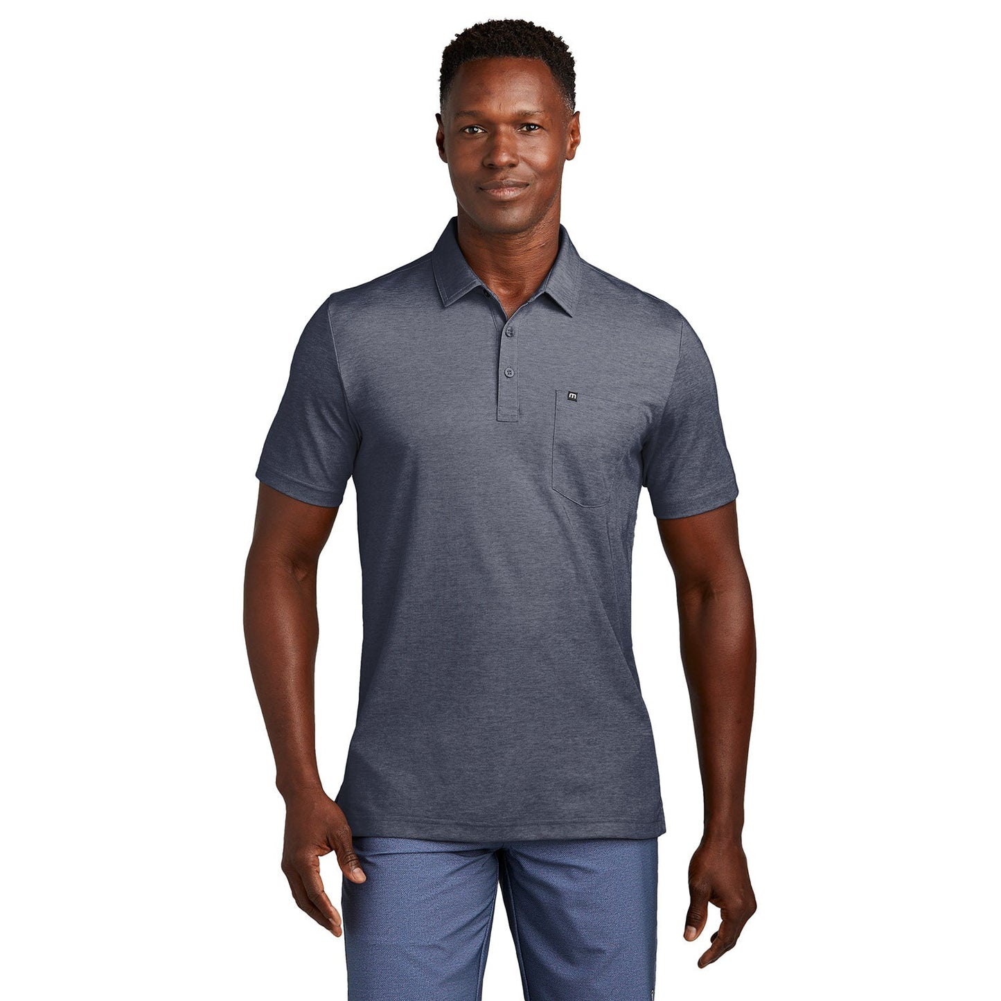 Black Heather Polo Shirts - TravisMathew - Pocket Design
