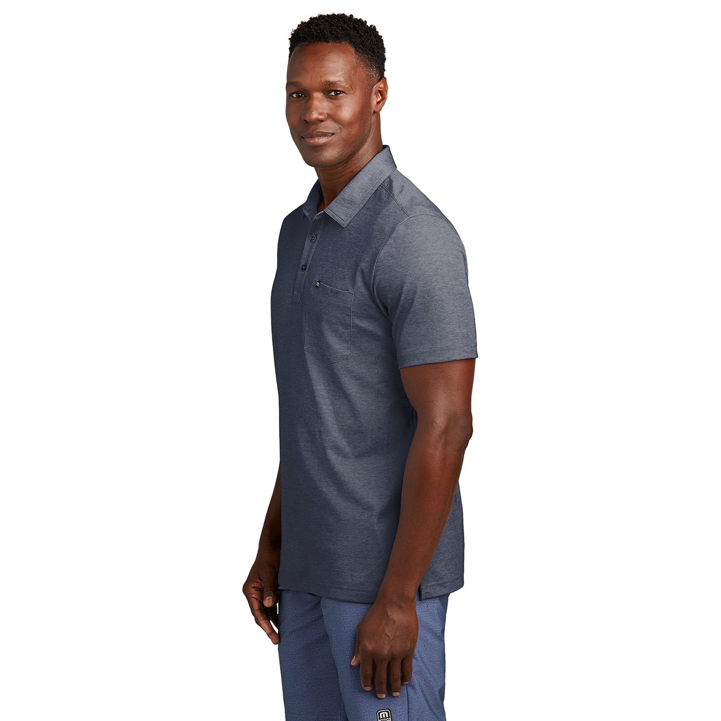 Black Heather Polo Shirts - TravisMathew - Pocket Design