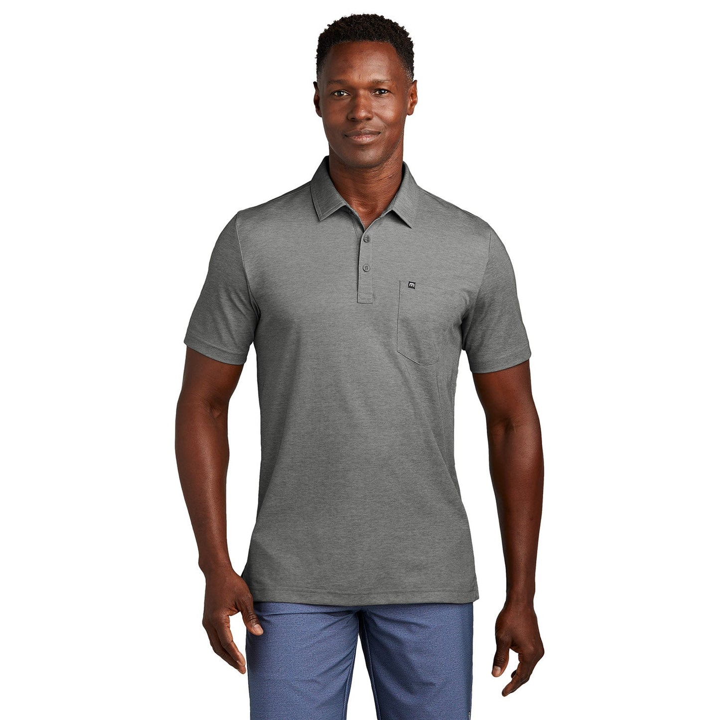 Black Heather Polo Shirts - TravisMathew - Pocket Design