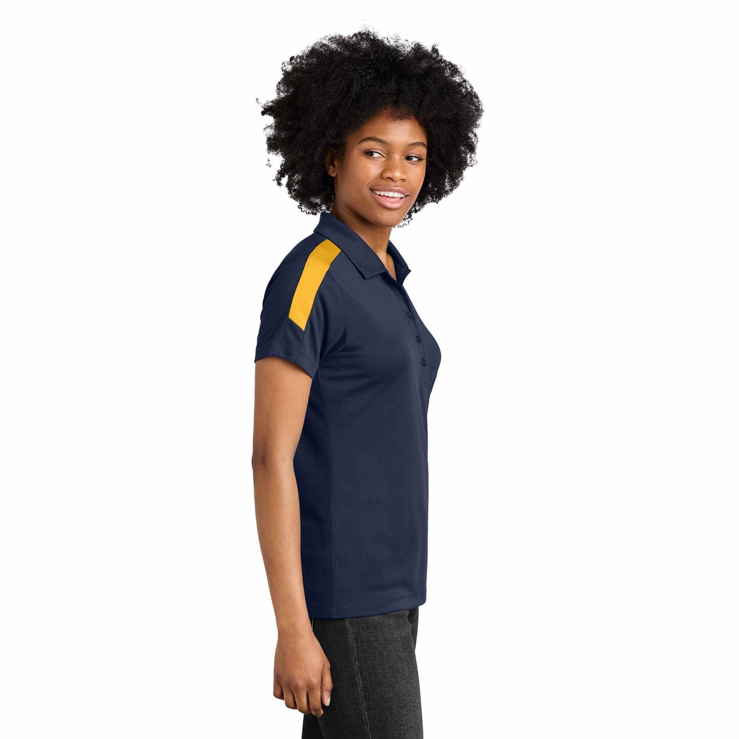 Black/Gold Polo Shirts - Sport-Tek - Moisture Wicking