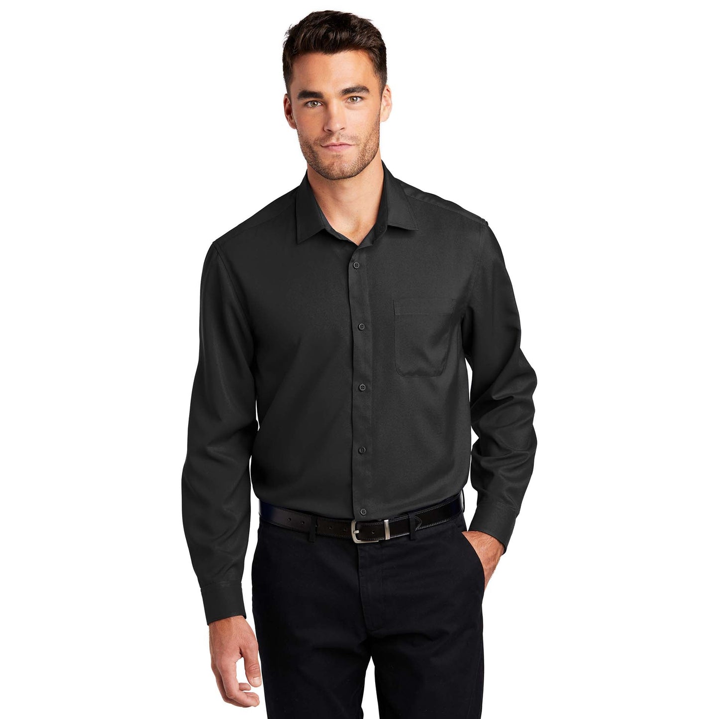 Black Button Up Shirts - Port Authority - Lightweight Design
