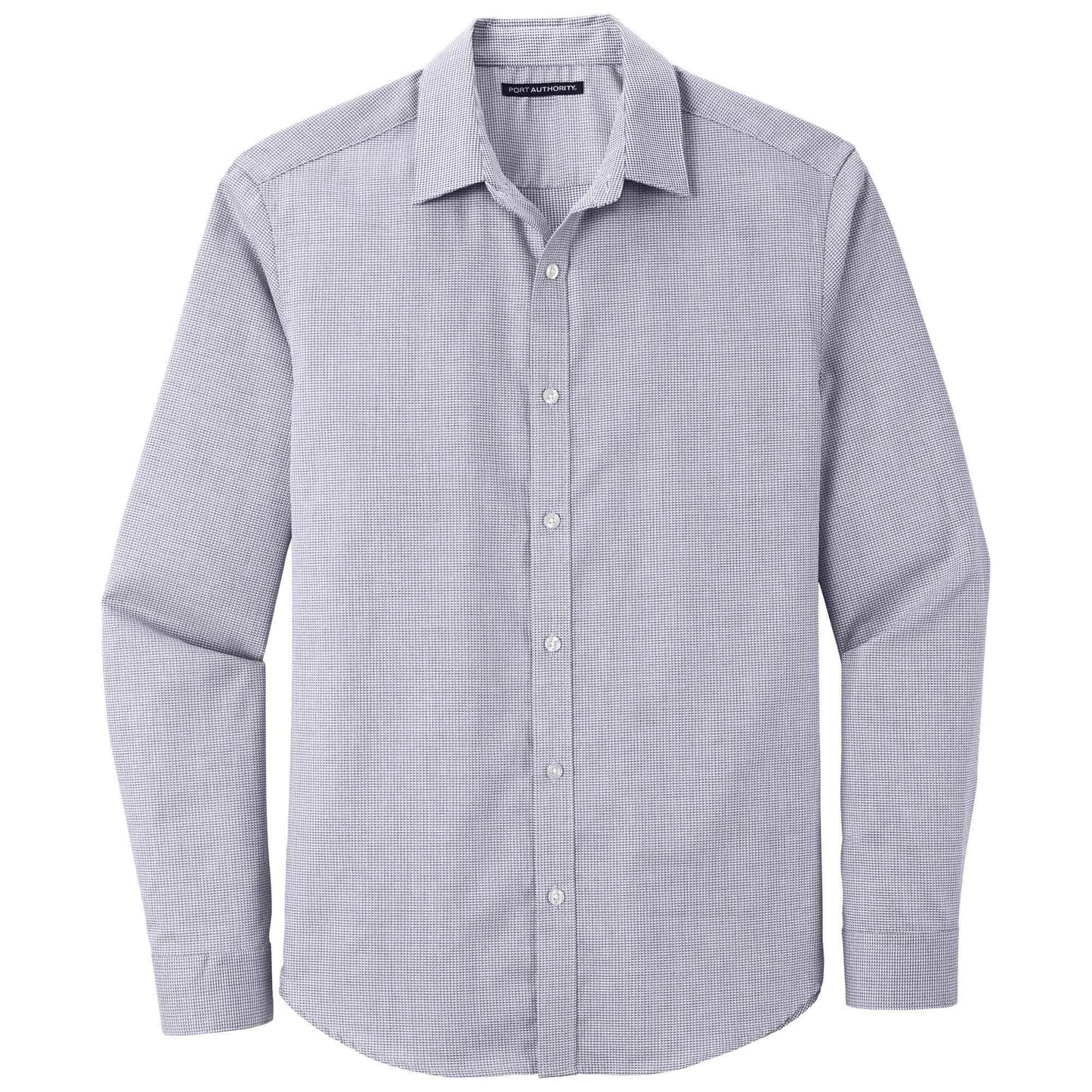 Gusty Grey/White Button Up Shirt - Port Authority - Stylish