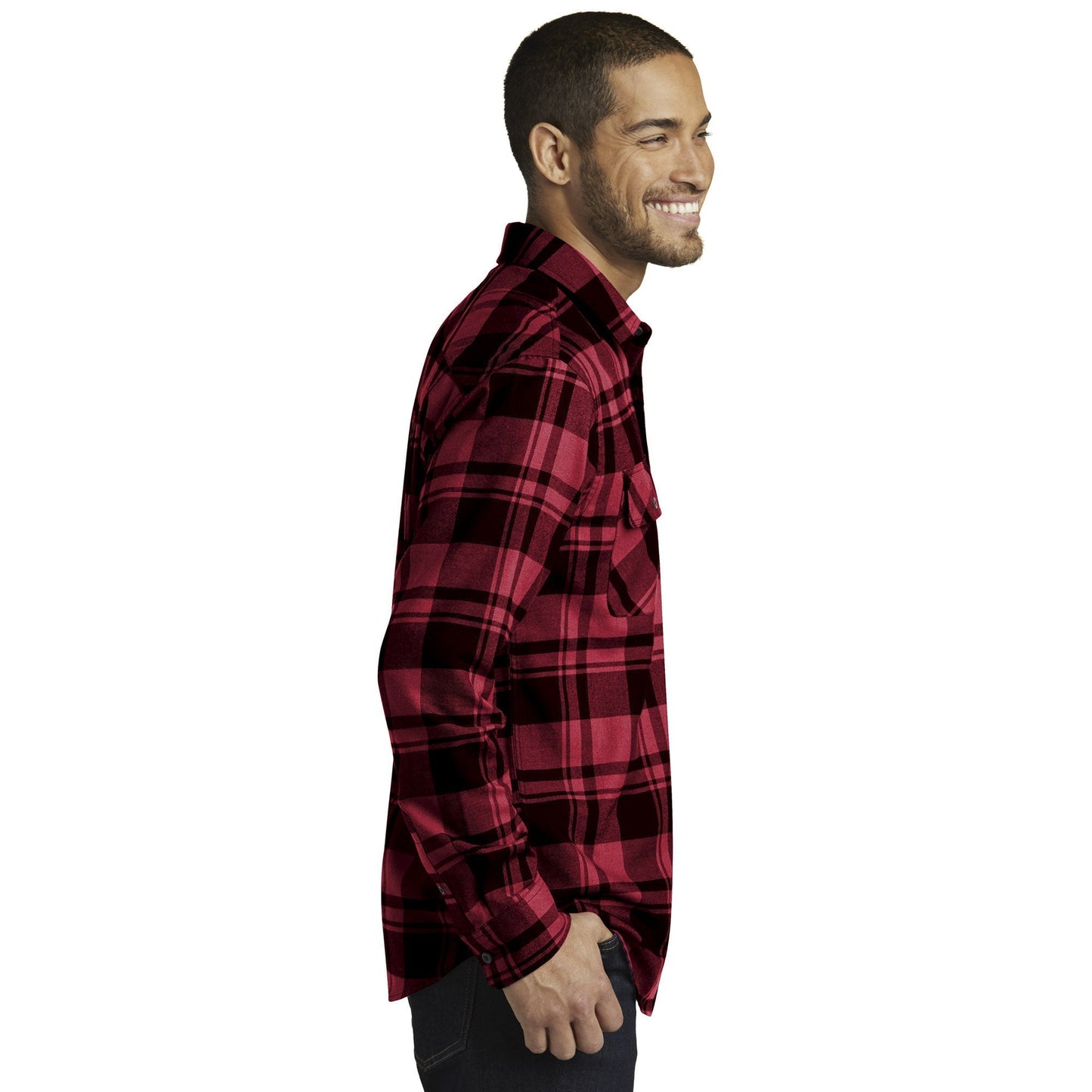 Grey/Black Flannel Shirt - Port Authority - Classic Style