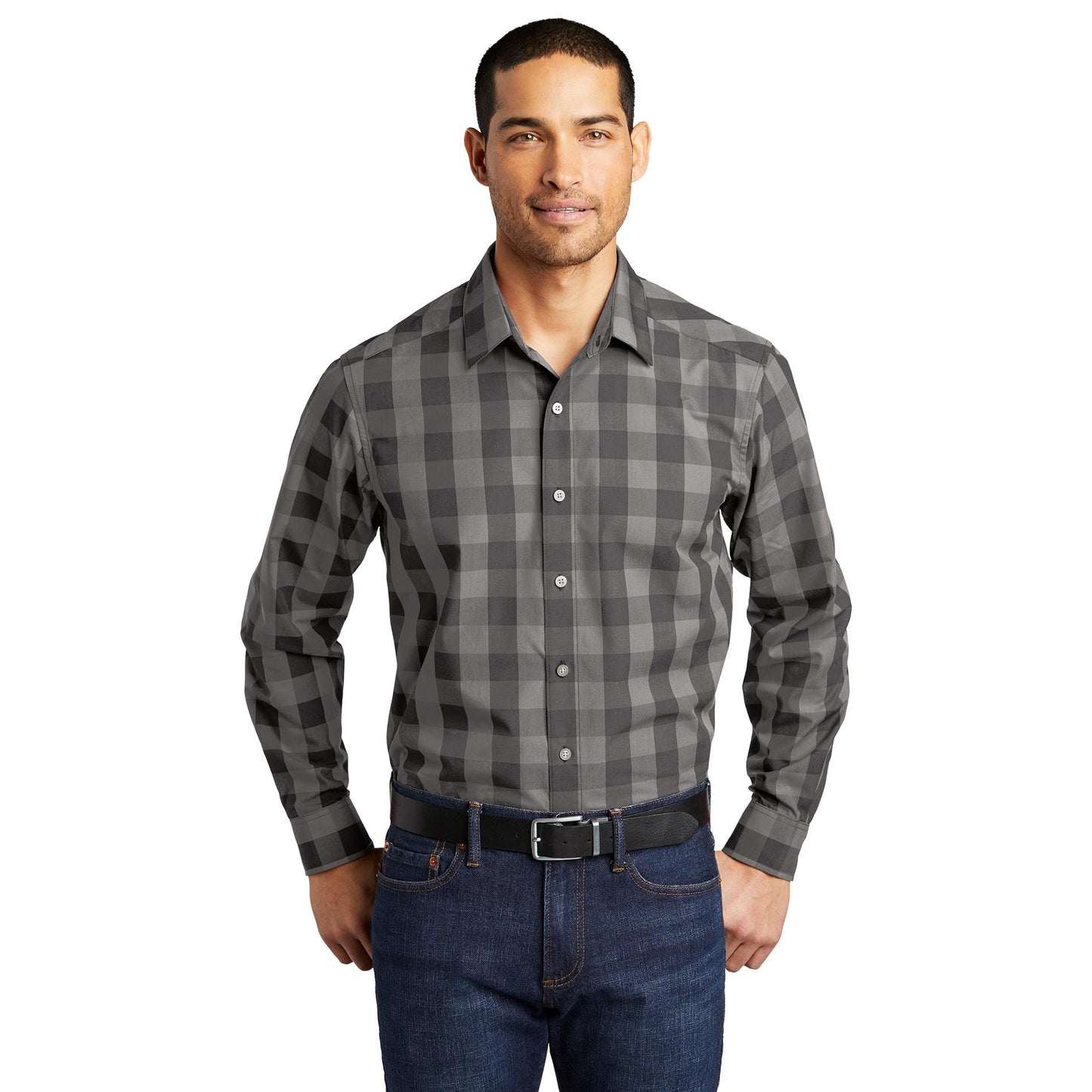 Rich Red Button Up Shirt - Port Authority - Lightweight