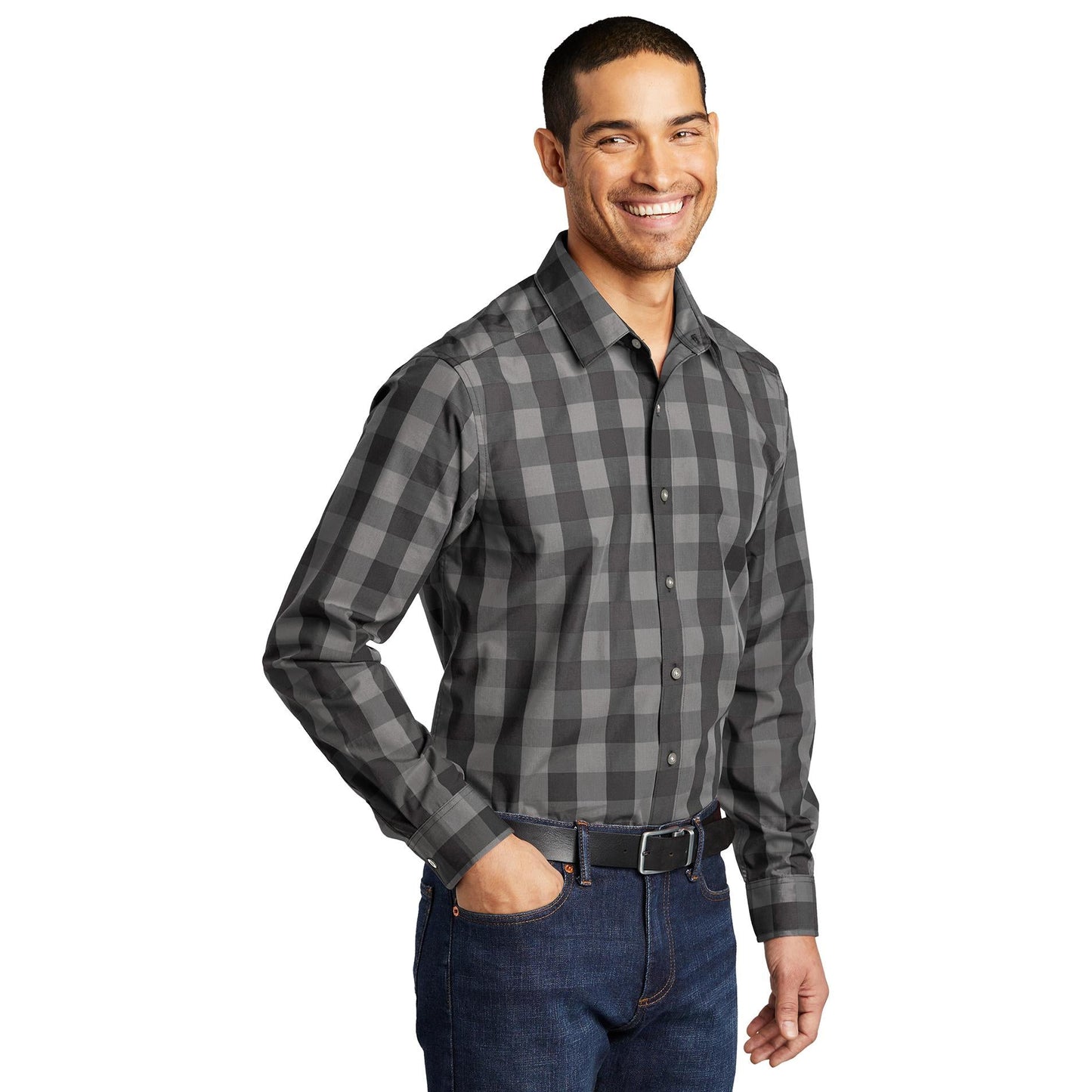 Rich Red Button Up Shirt - Port Authority - Lightweight