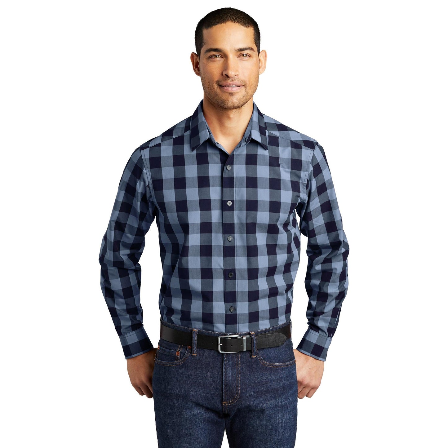 Rich Red Button Up Shirt - Port Authority - Lightweight