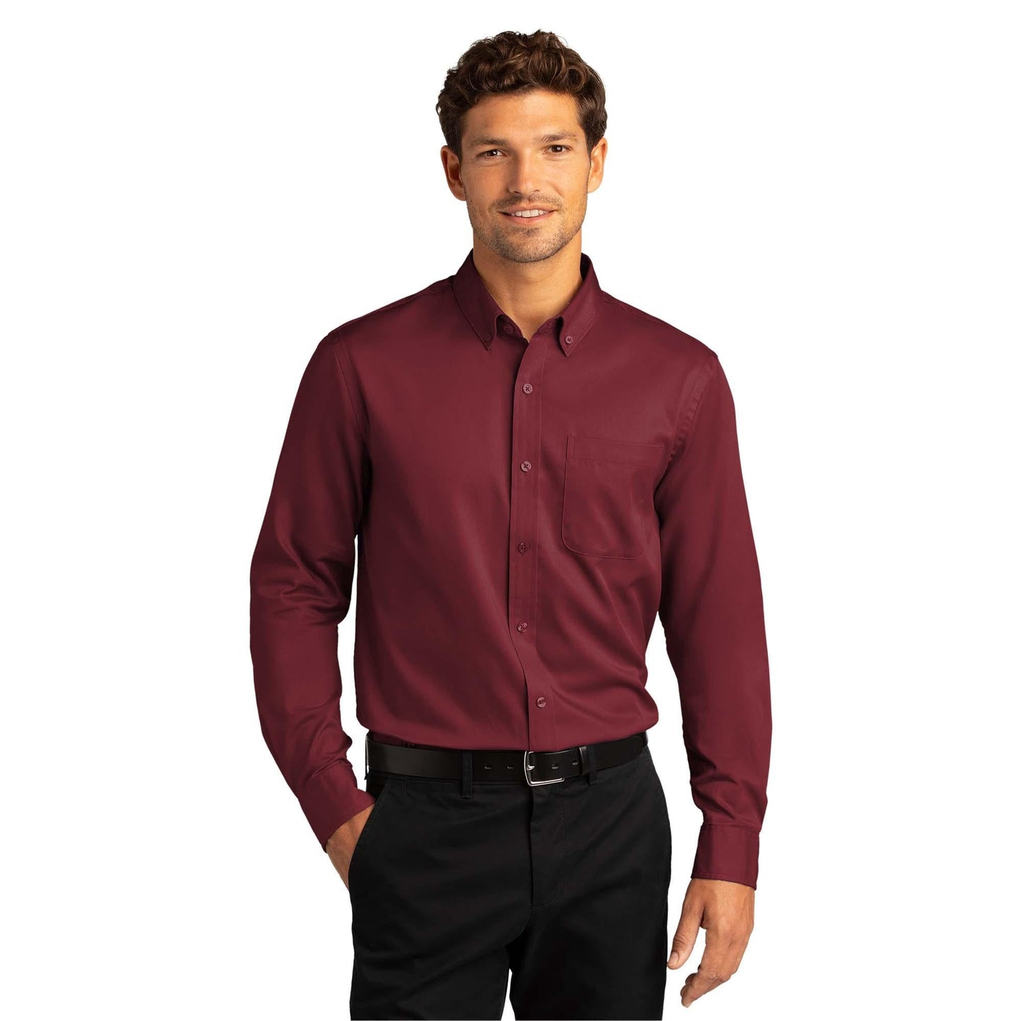 Burgundy Button Up Shirt - Port Authority - Easy Care