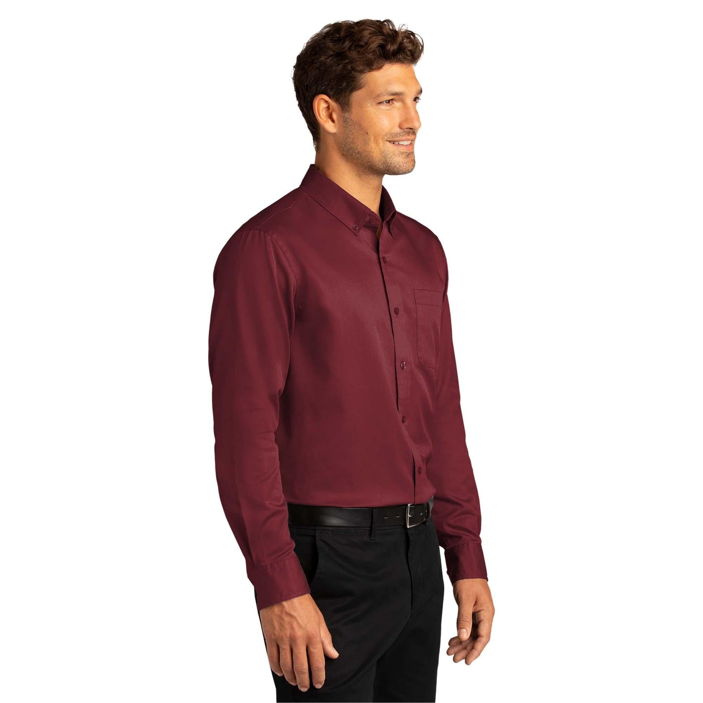 Burgundy Button Up Shirt - Port Authority - Easy Care