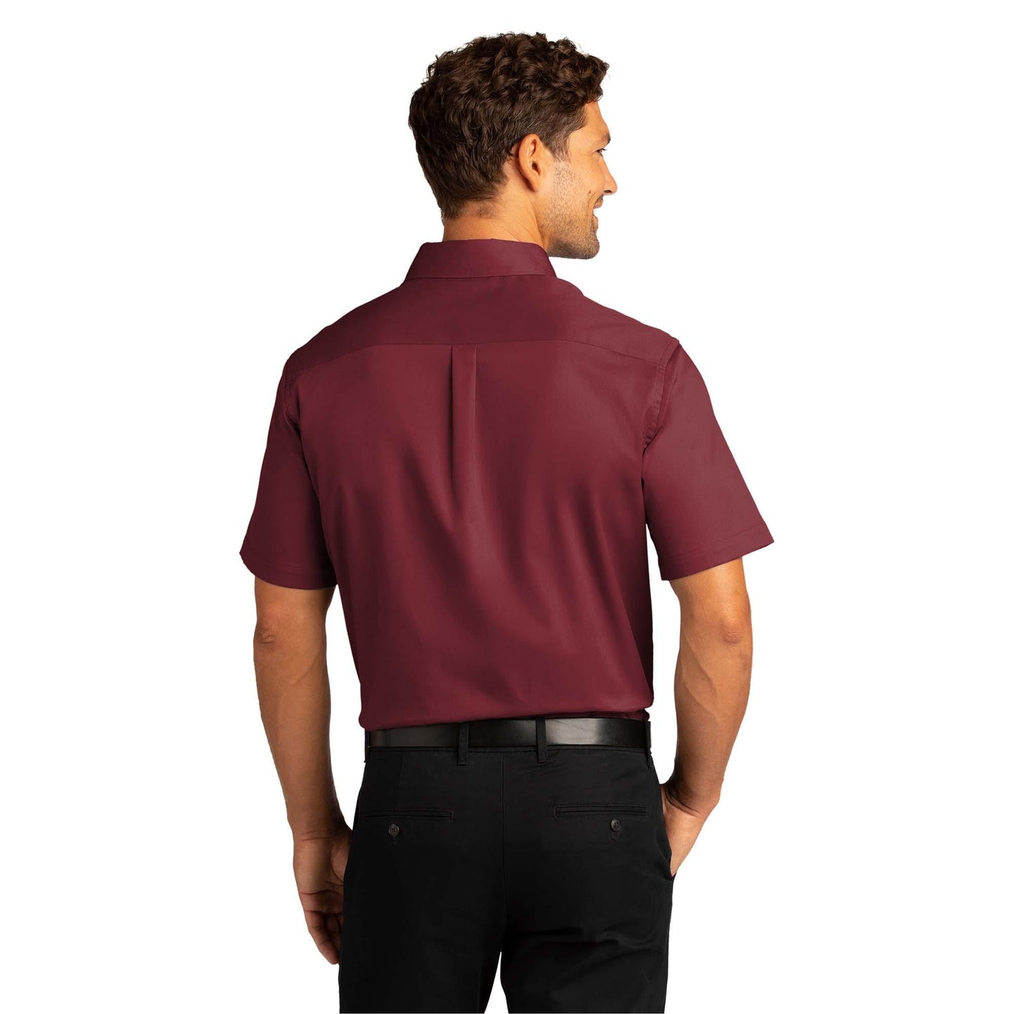 Burgundy Button Up Shirt - Port Authority - Wrinkle Resistant