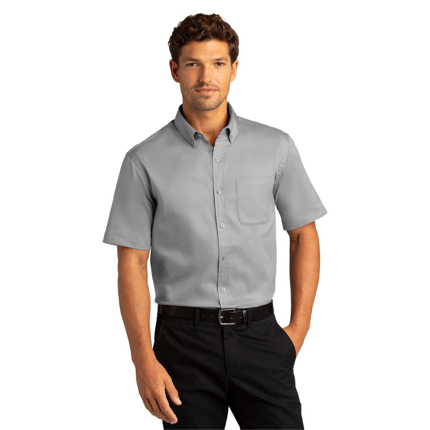 Burgundy Button Up Shirt - Port Authority - Wrinkle Resistant