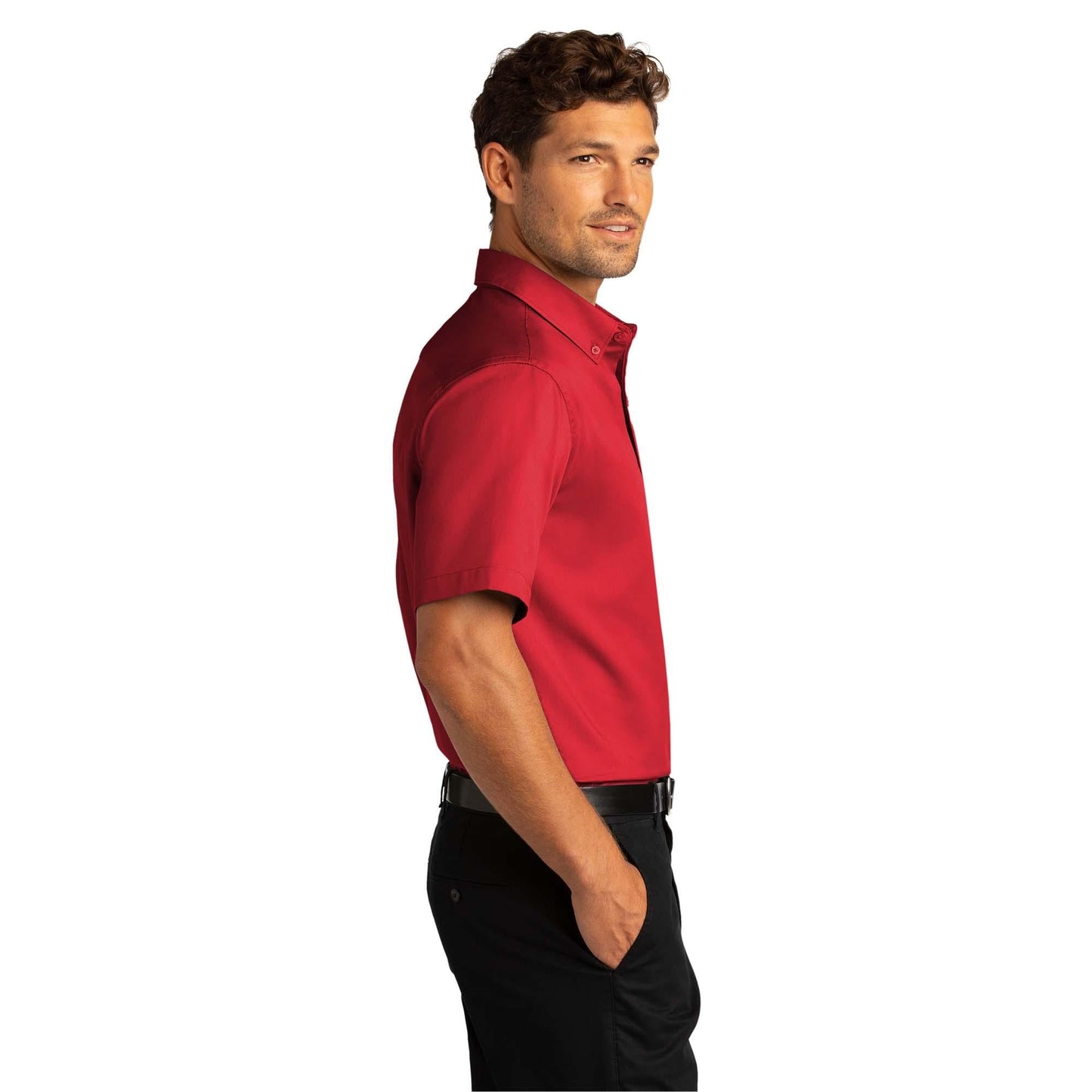 Burgundy Button Up Shirt - Port Authority - Wrinkle Resistant