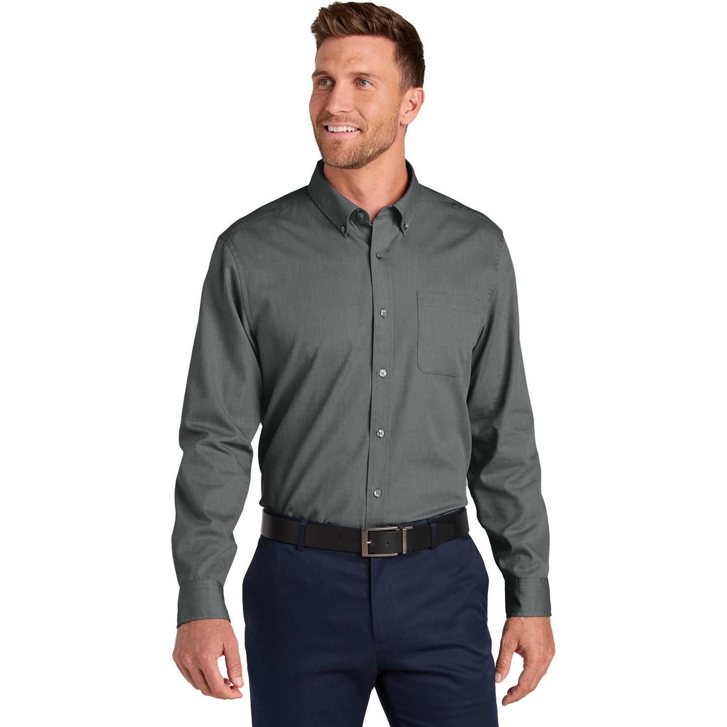 Deep Black Button Up Shirt - Port Authority - Easy Care