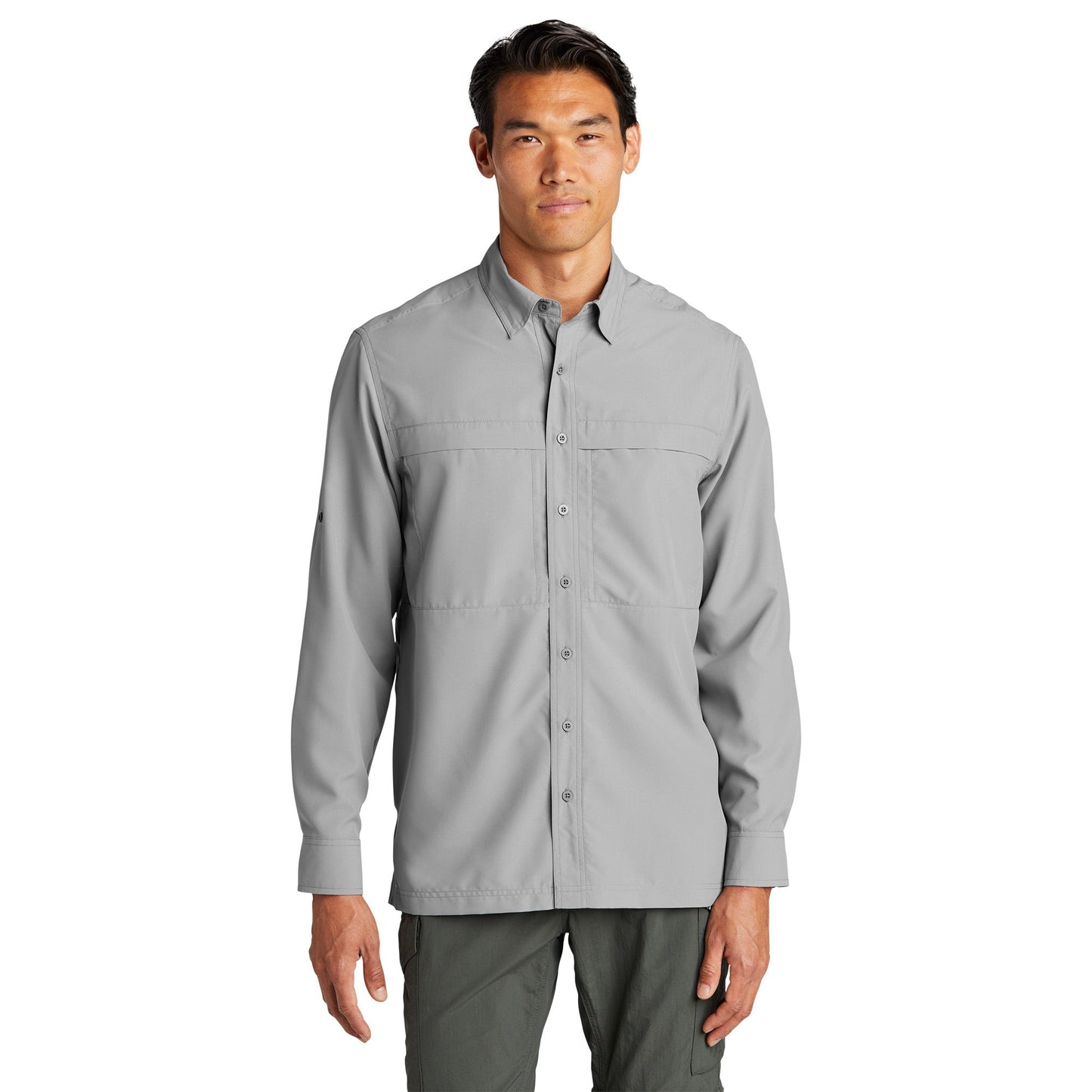 Gusty Grey Button Up Shirt - Port Authority - Comfortable Fit