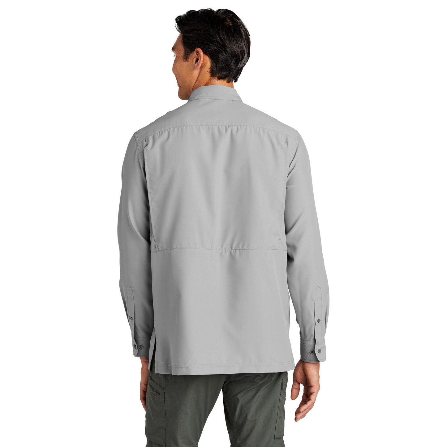 Gusty Grey Button Up Shirt - Port Authority - Comfortable Fit