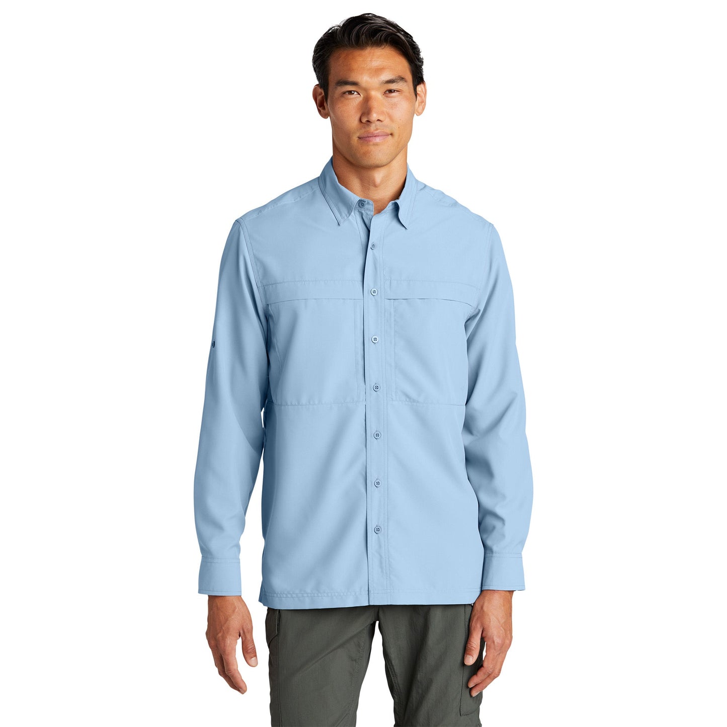 Gusty Grey Button Up Shirt - Port Authority - Comfortable Fit