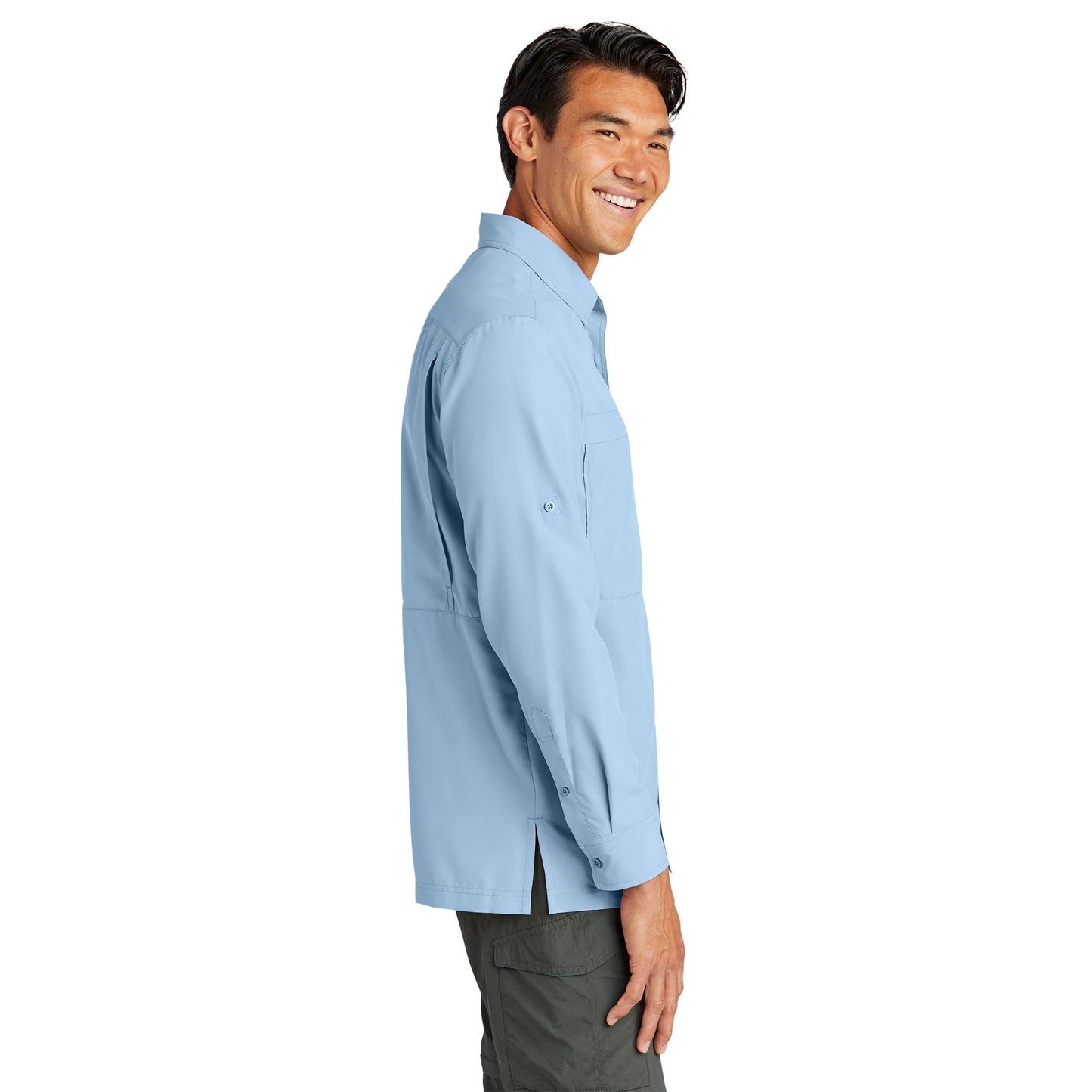 Gusty Grey Button Up Shirt - Port Authority - Comfortable Fit