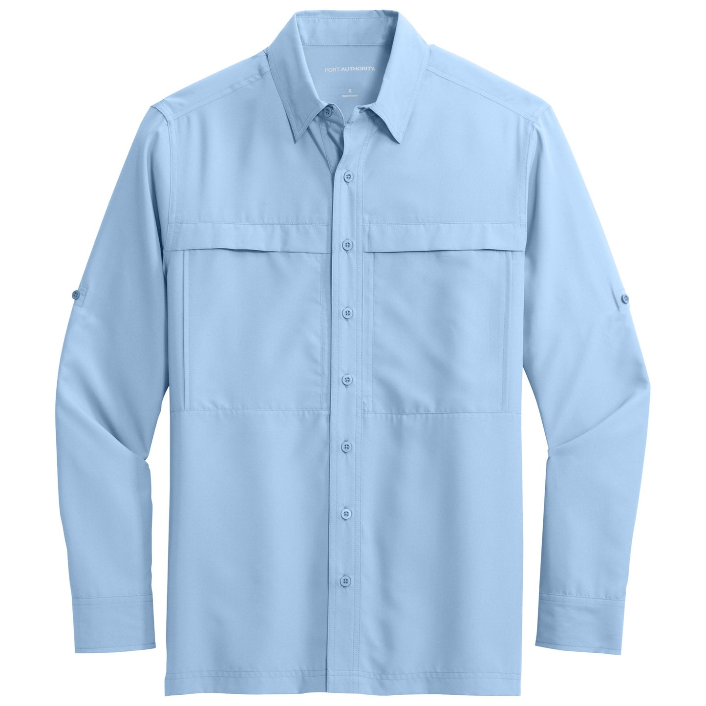 Gusty Grey Button Up Shirt - Port Authority - Comfortable Fit