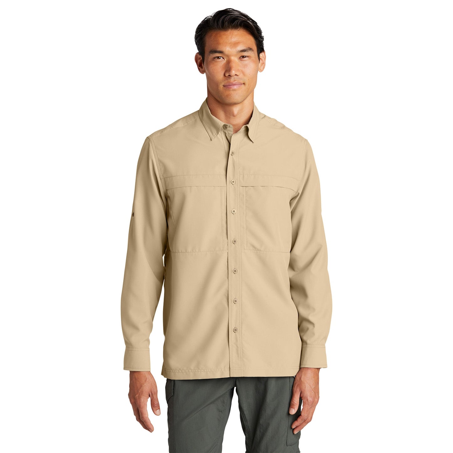 Gusty Grey Button Up Shirt - Port Authority - Comfortable Fit