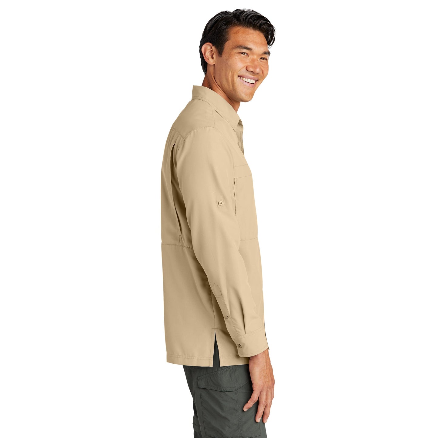 Gusty Grey Button Up Shirt - Port Authority - Comfortable Fit