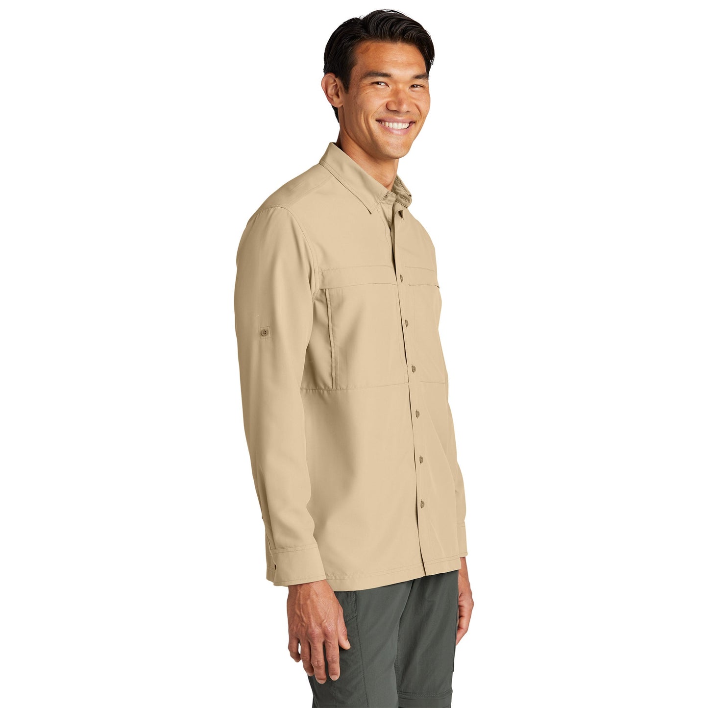 Gusty Grey Button Up Shirt - Port Authority - Comfortable Fit