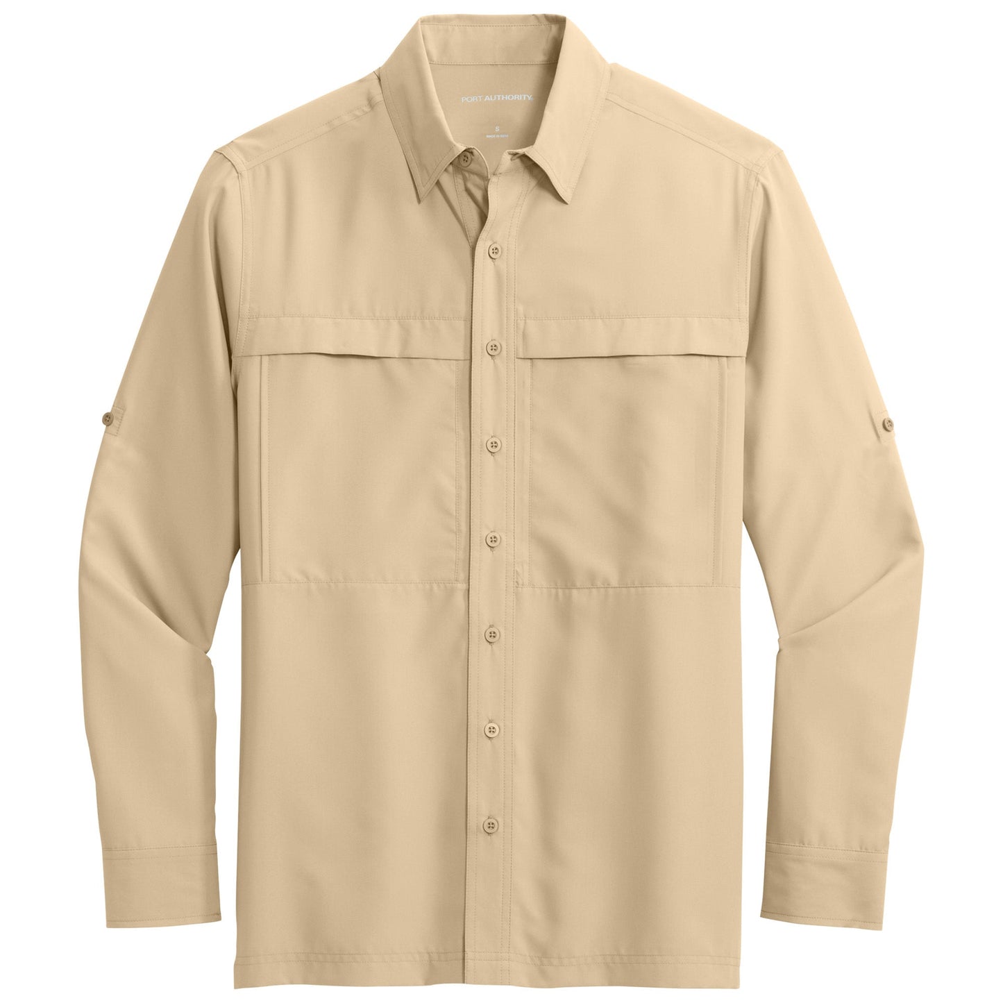 Gusty Grey Button Up Shirt - Port Authority - Comfortable Fit