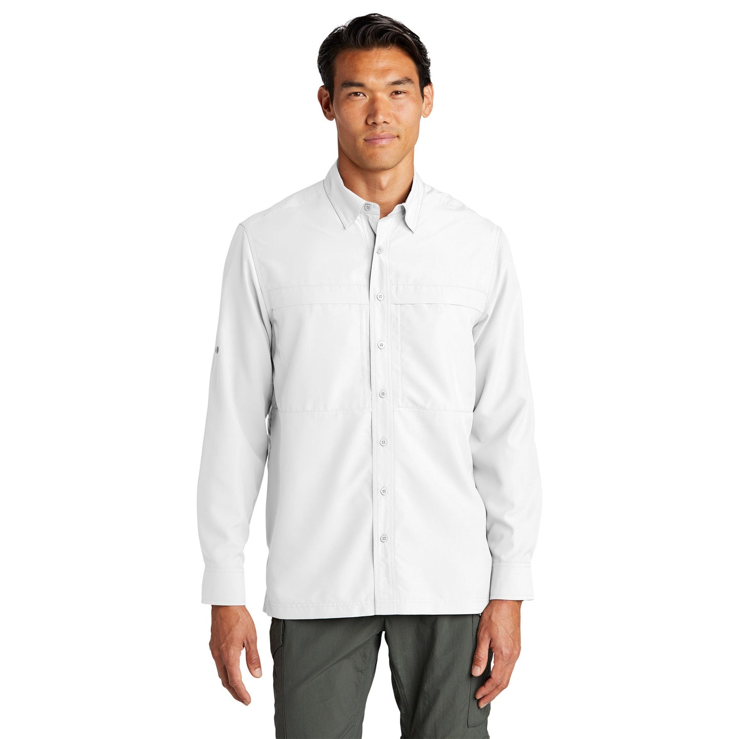 Gusty Grey Button Up Shirt - Port Authority - Comfortable Fit