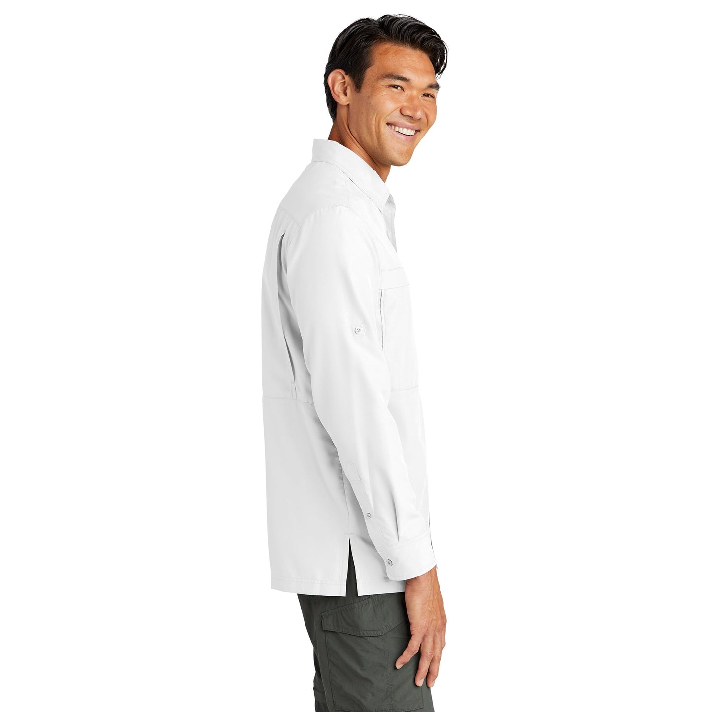 Gusty Grey Button Up Shirt - Port Authority - Comfortable Fit
