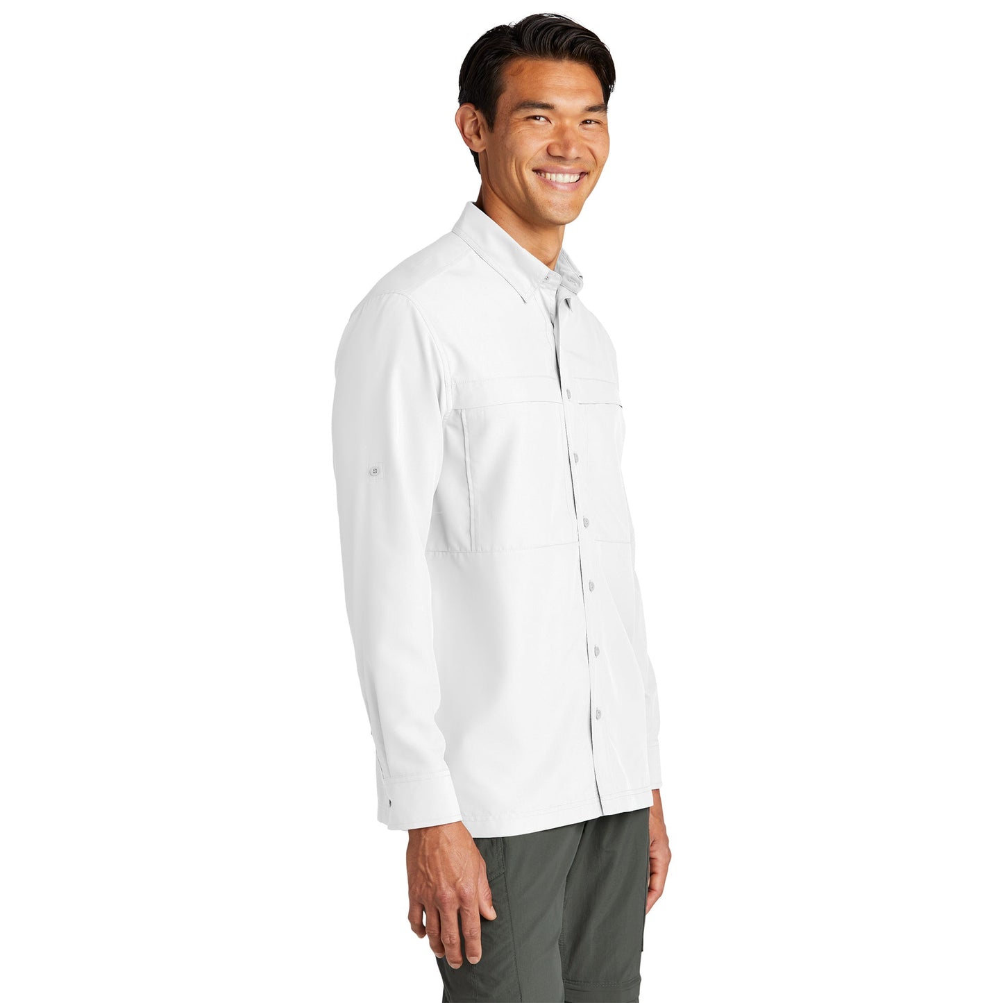 Gusty Grey Button Up Shirt - Port Authority - Comfortable Fit