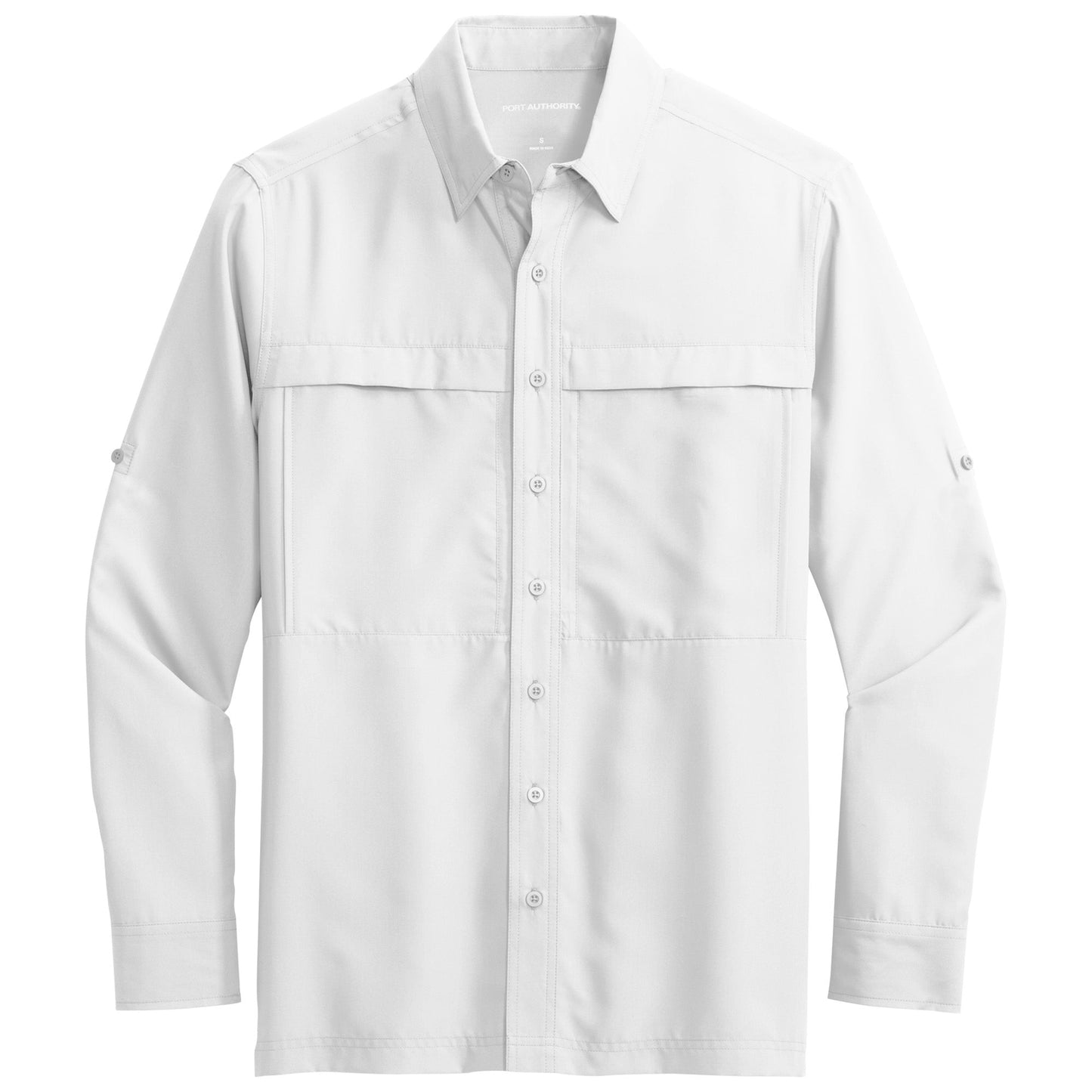 Gusty Grey Button Up Shirt - Port Authority - Comfortable Fit