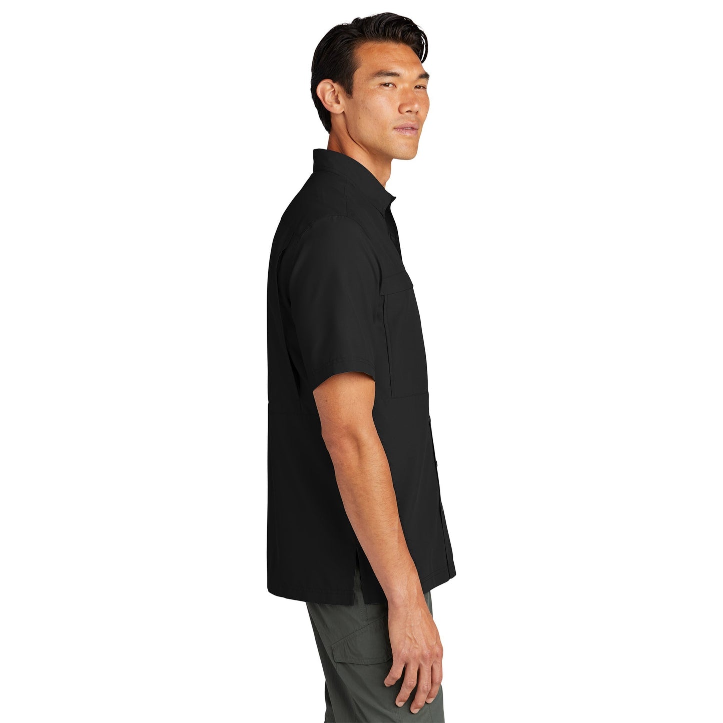 Deep Black Button Up Shirt - Port Authority - Lightweight
