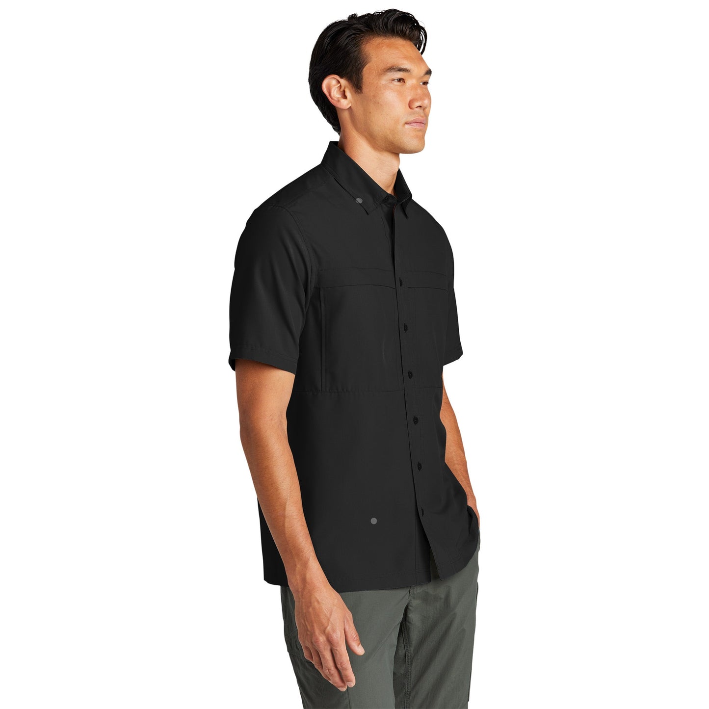 Deep Black Button Up Shirt - Port Authority - Lightweight