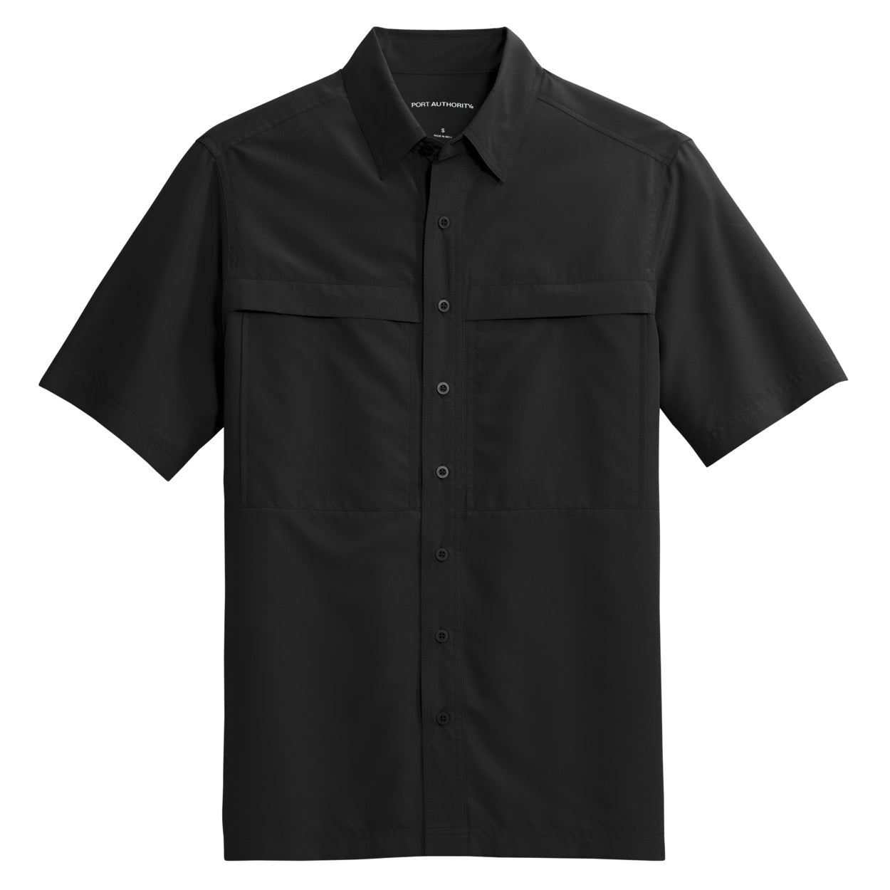 Deep Black Button Up Shirt - Port Authority - Lightweight