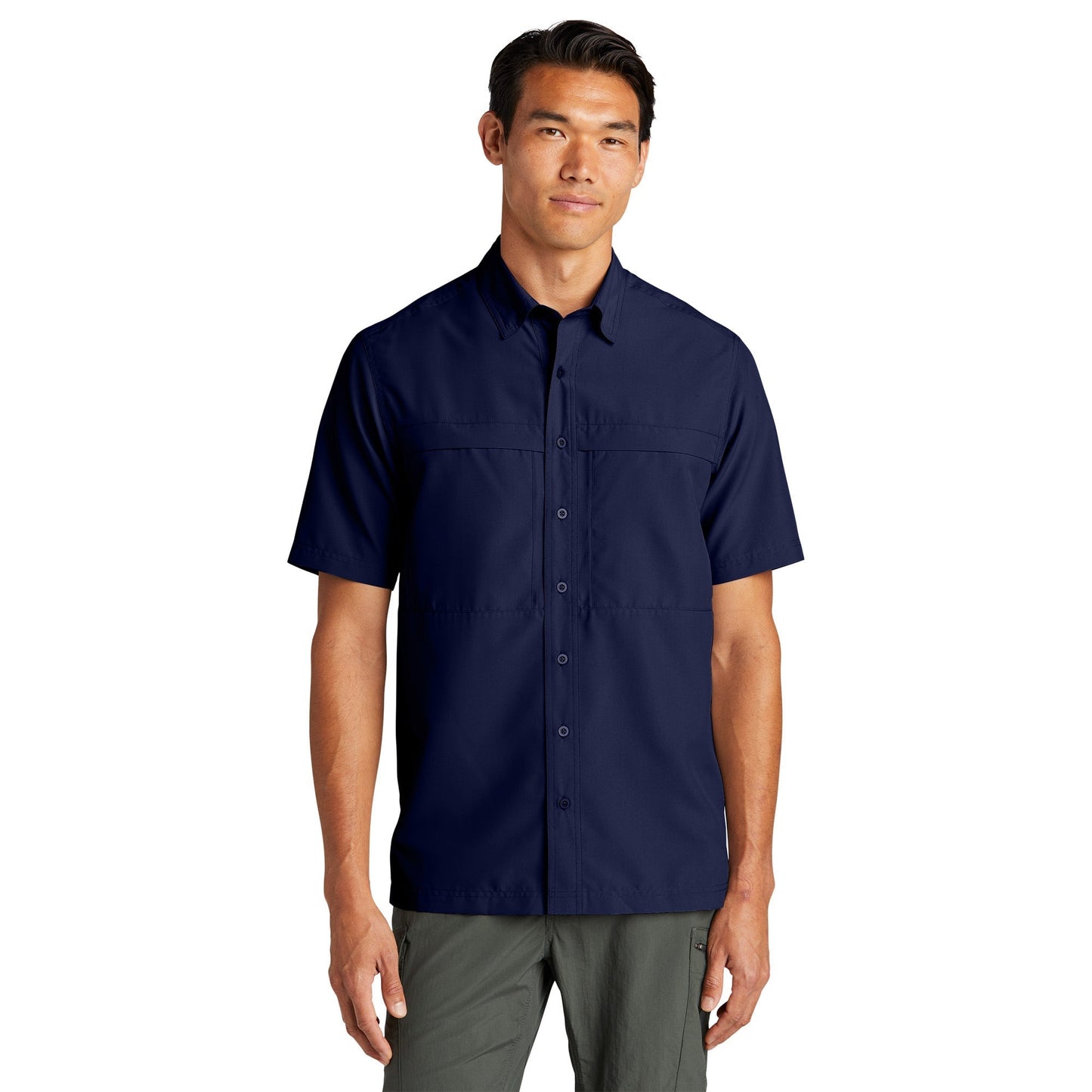 Deep Black Button Up Shirt - Port Authority - Lightweight